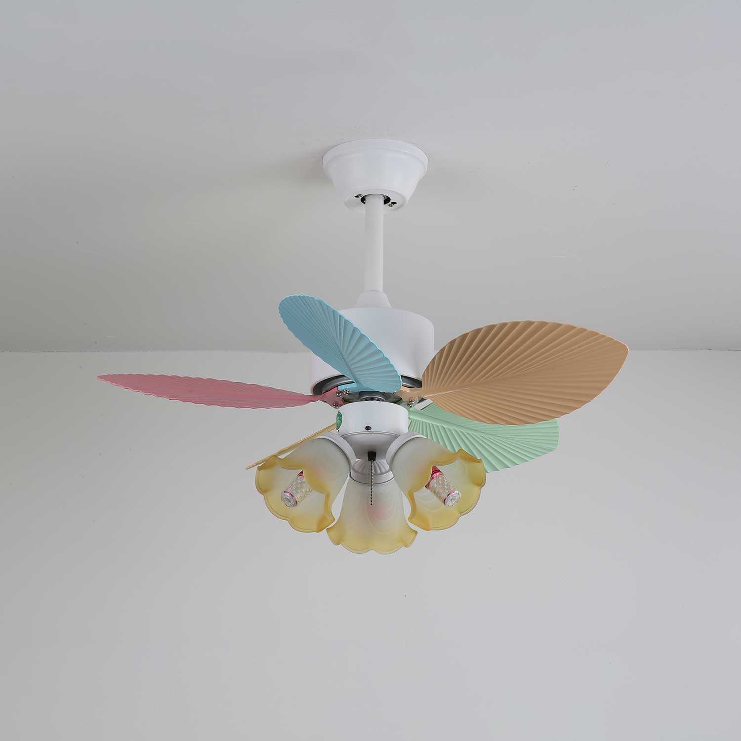 Liora Colorful Glass Ceiling Fan Light-Neutral Decor