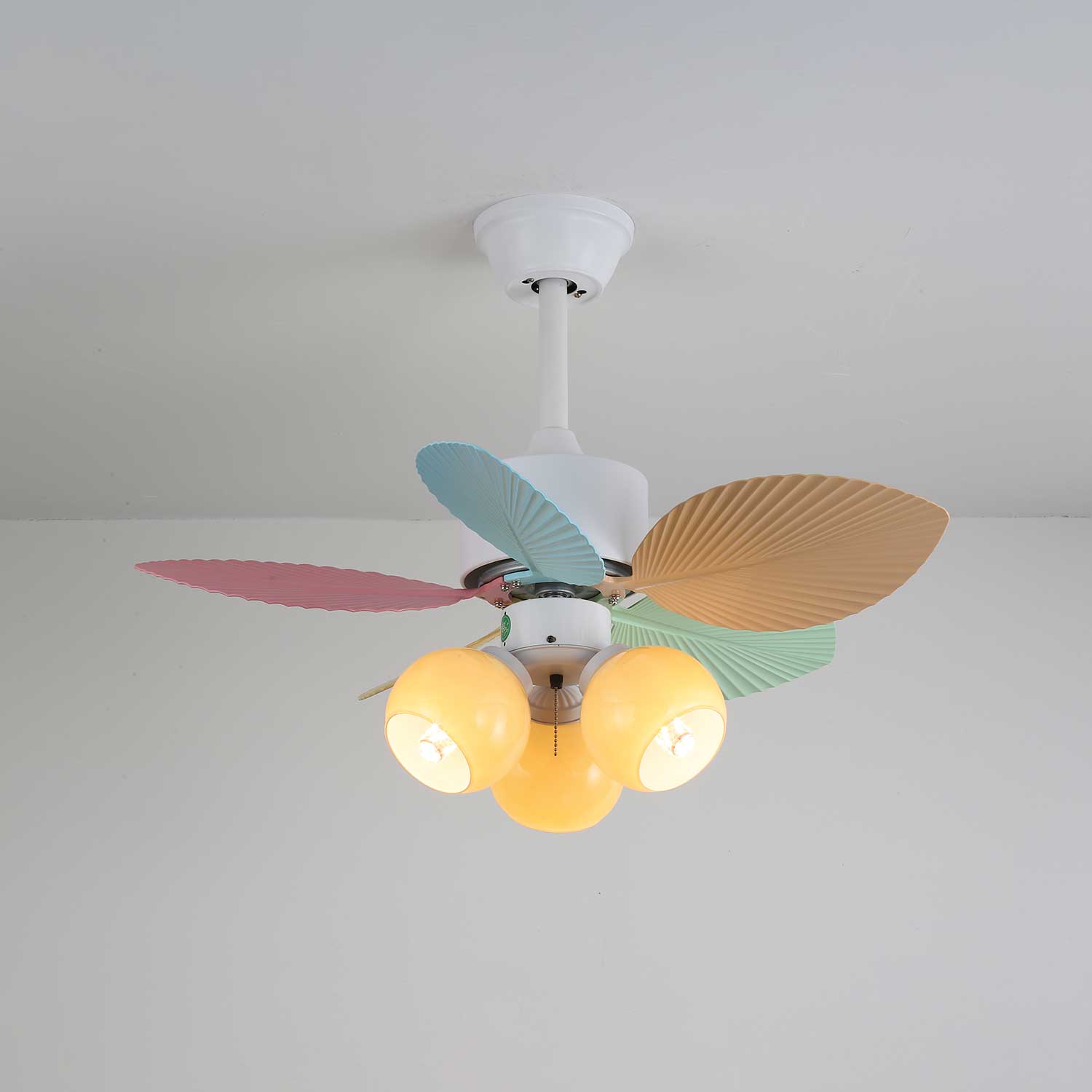 Liora Colorful Glass Ceiling Fan Light-Neutral Decor