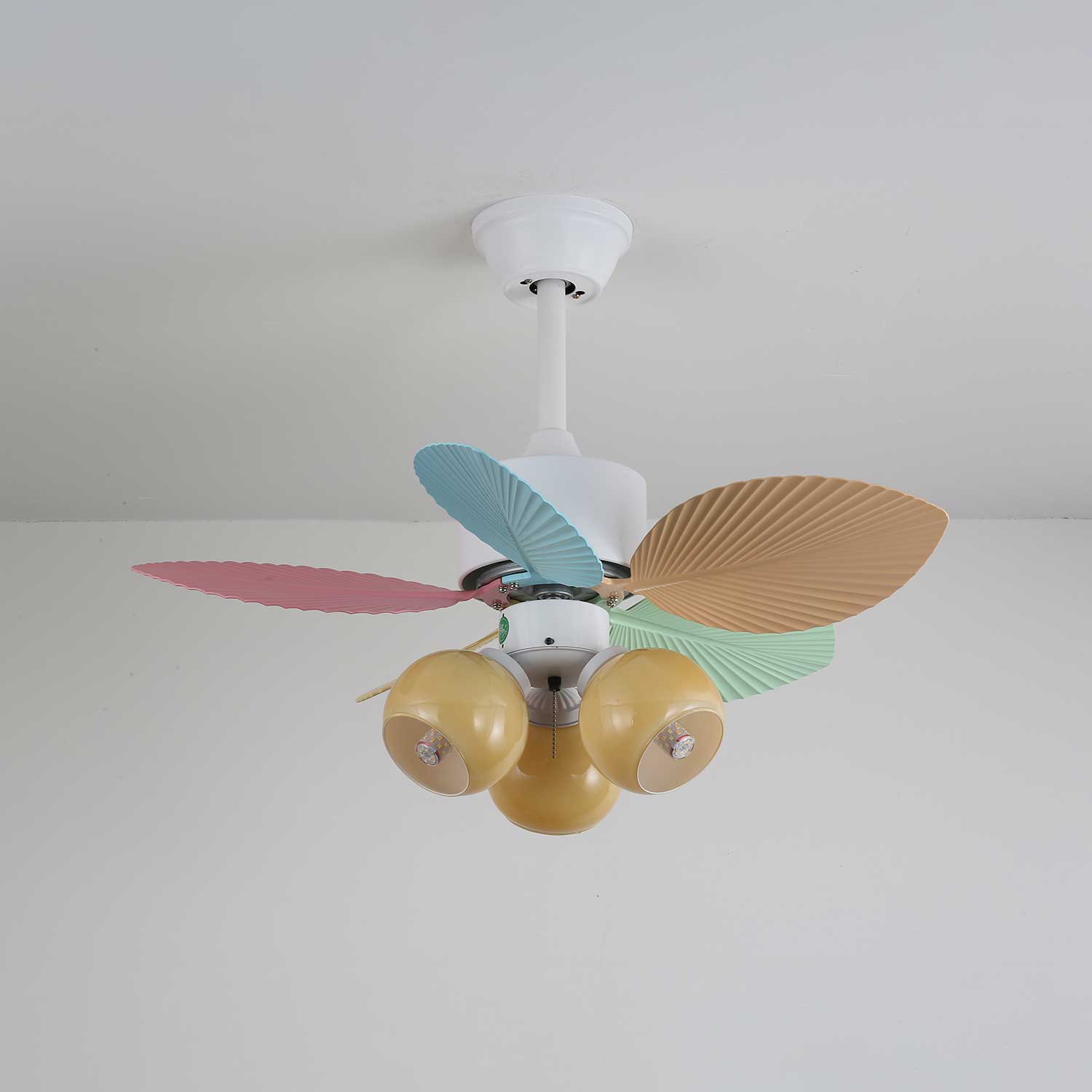 Liora Colorful Glass Ceiling Fan Light-Neutral Decor