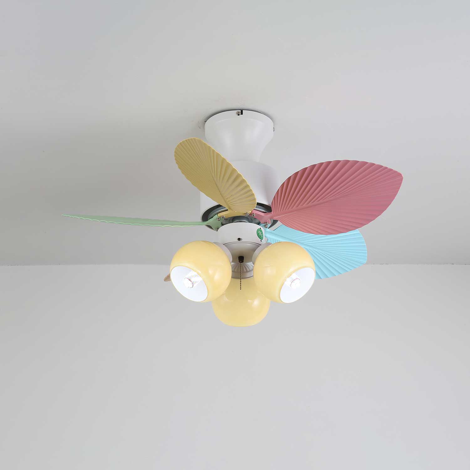 Liora Colorful Glass Ceiling Fan Light-Neutral Decor