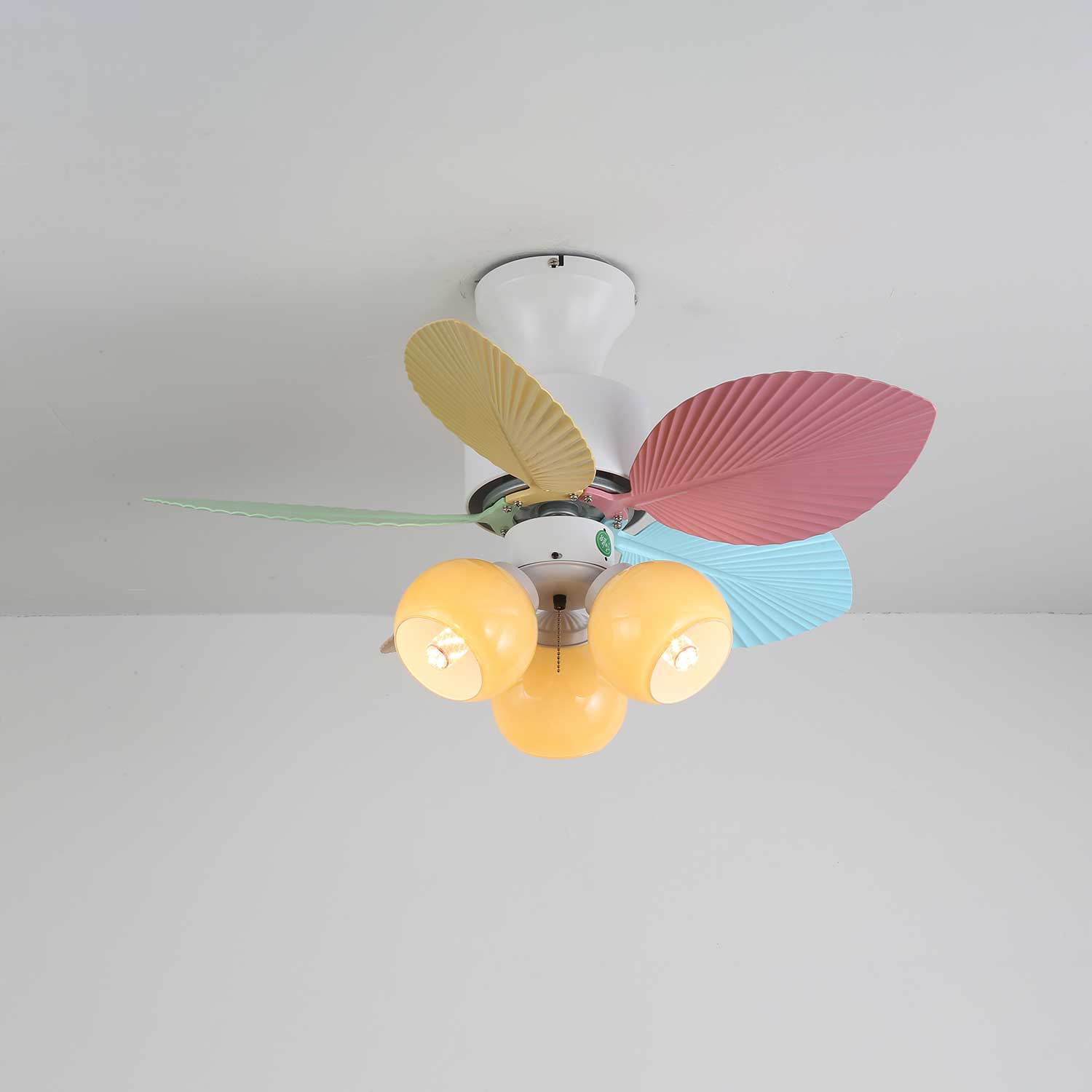 Liora Colorful Glass Ceiling Fan Light-Neutral Decor