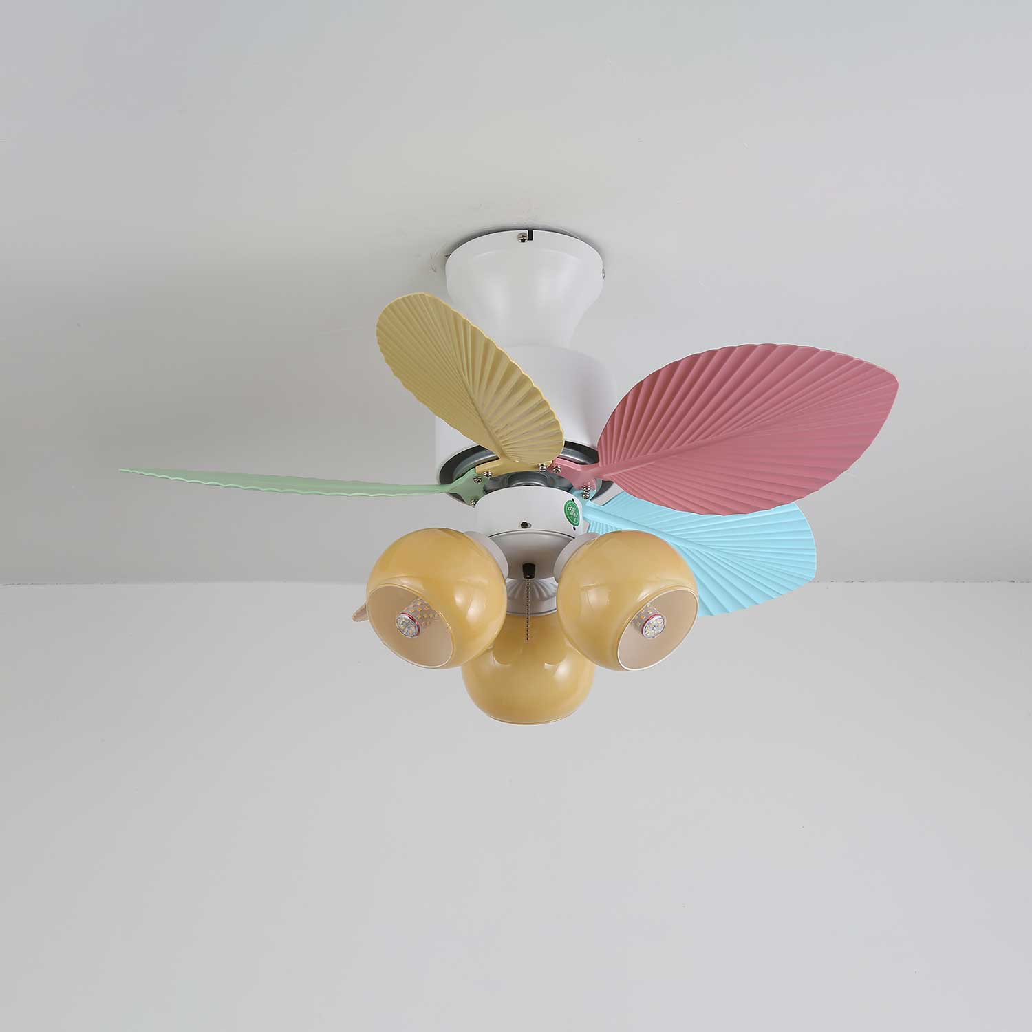 Liora Colorful Glass Ceiling Fan Light-Neutral Decor