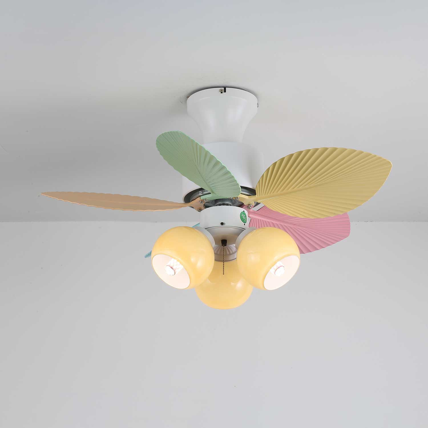 Liora Colorful Glass Ceiling Fan Light-Neutral Decor