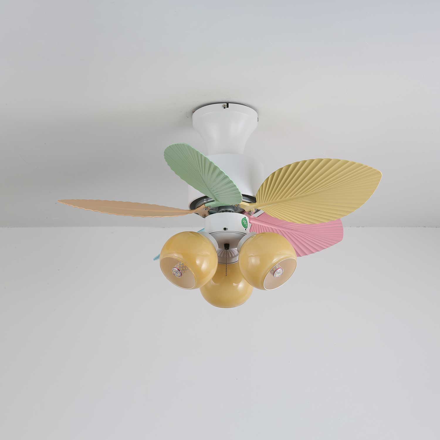 Liora Colorful Glass Ceiling Fan Light-Neutral Decor