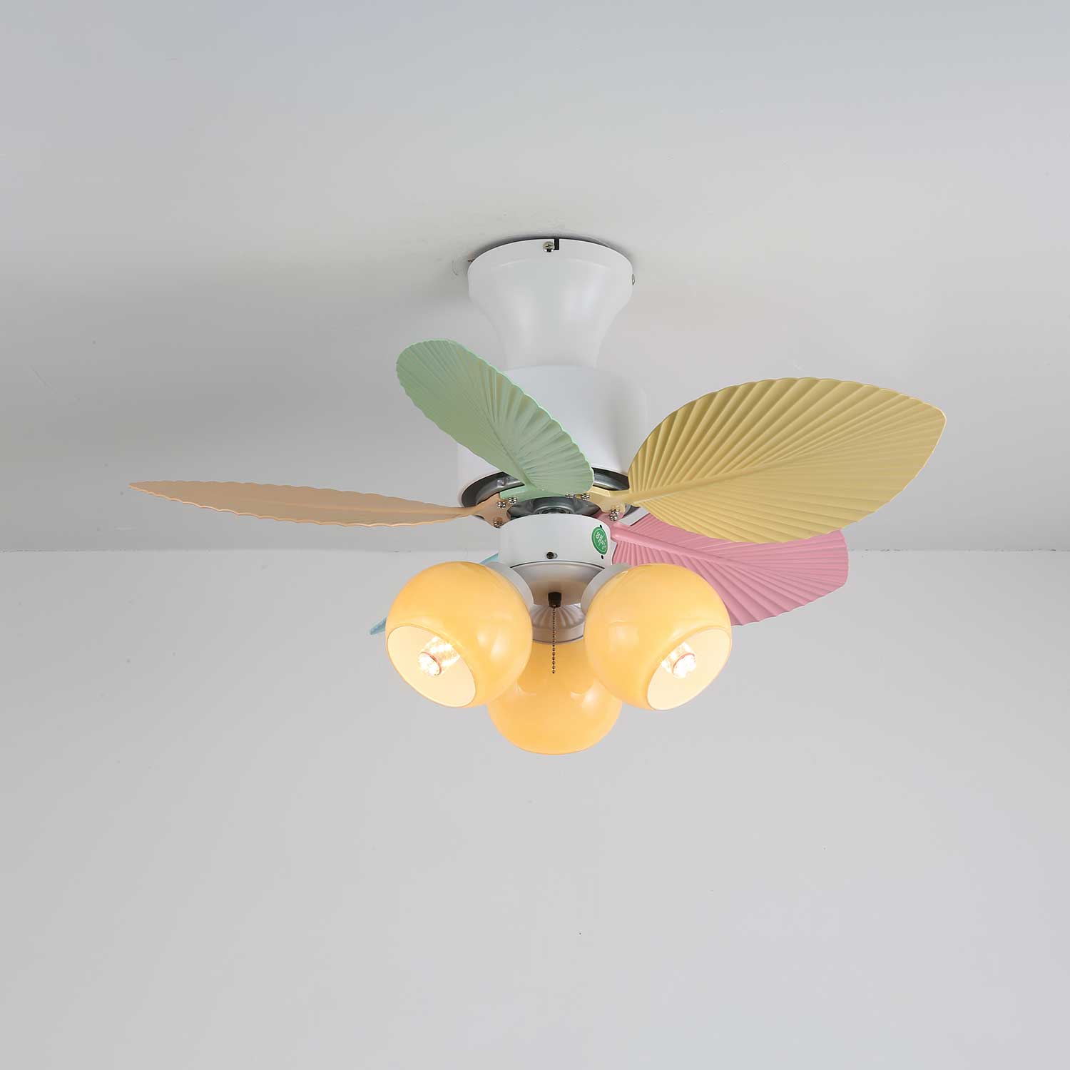 Liora Colorful Glass Ceiling Fan Light-Neutral Decor