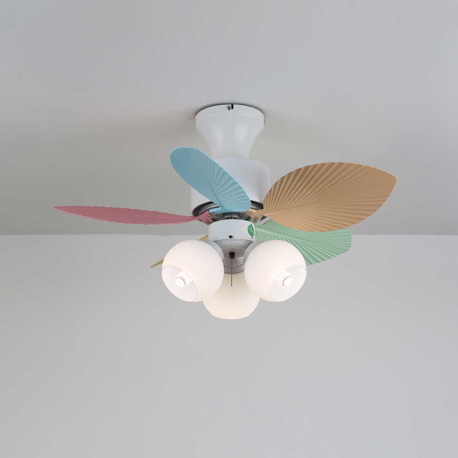 Liora Colorful Glass Ceiling Fan Light-Neutral Decor