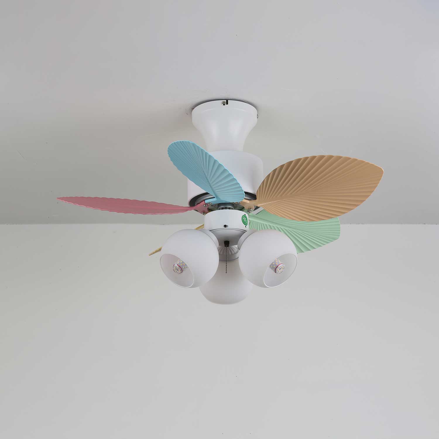 Liora Colorful Glass Ceiling Fan Light-Neutral Decor