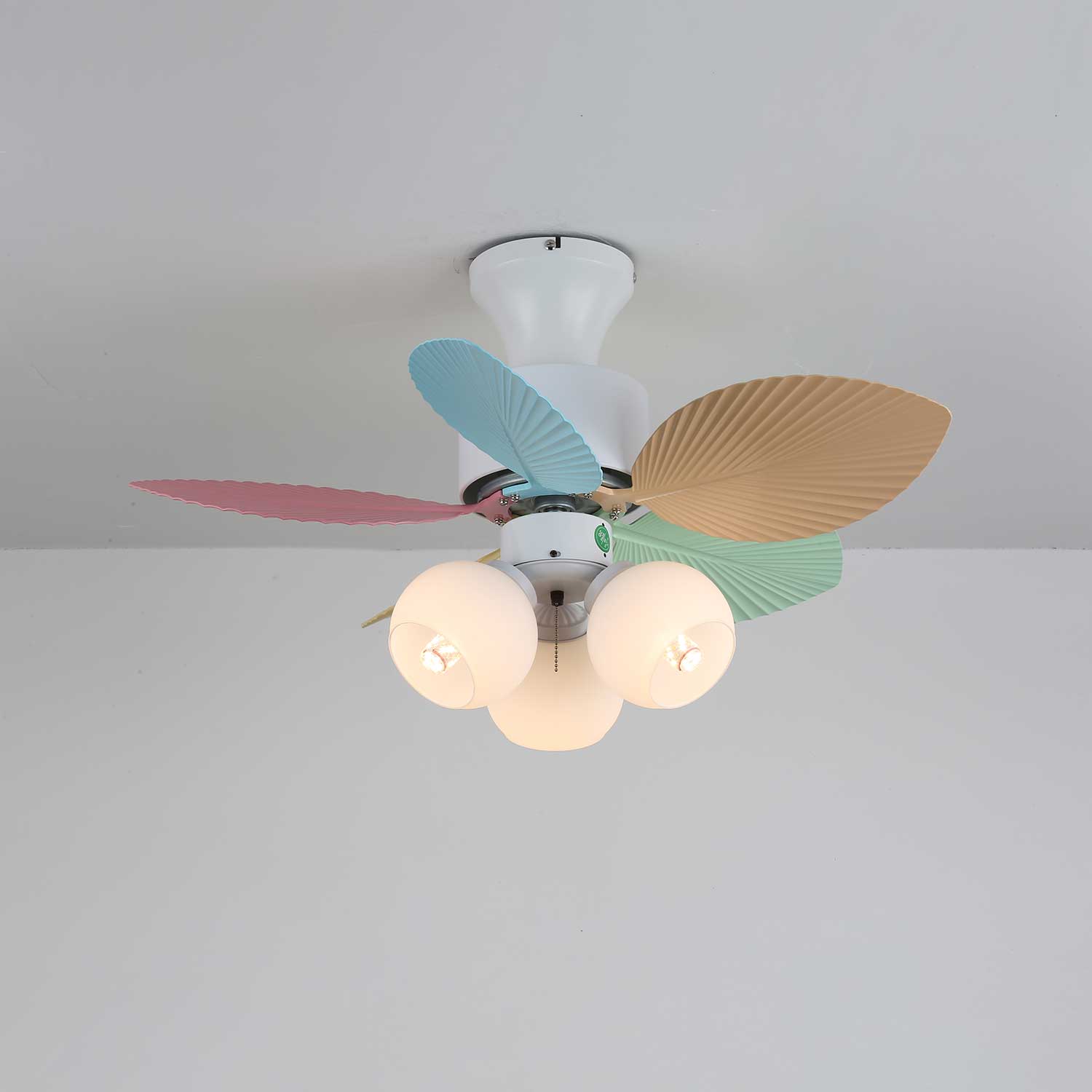 Liora Colorful Glass Ceiling Fan Light-Neutral Decor
