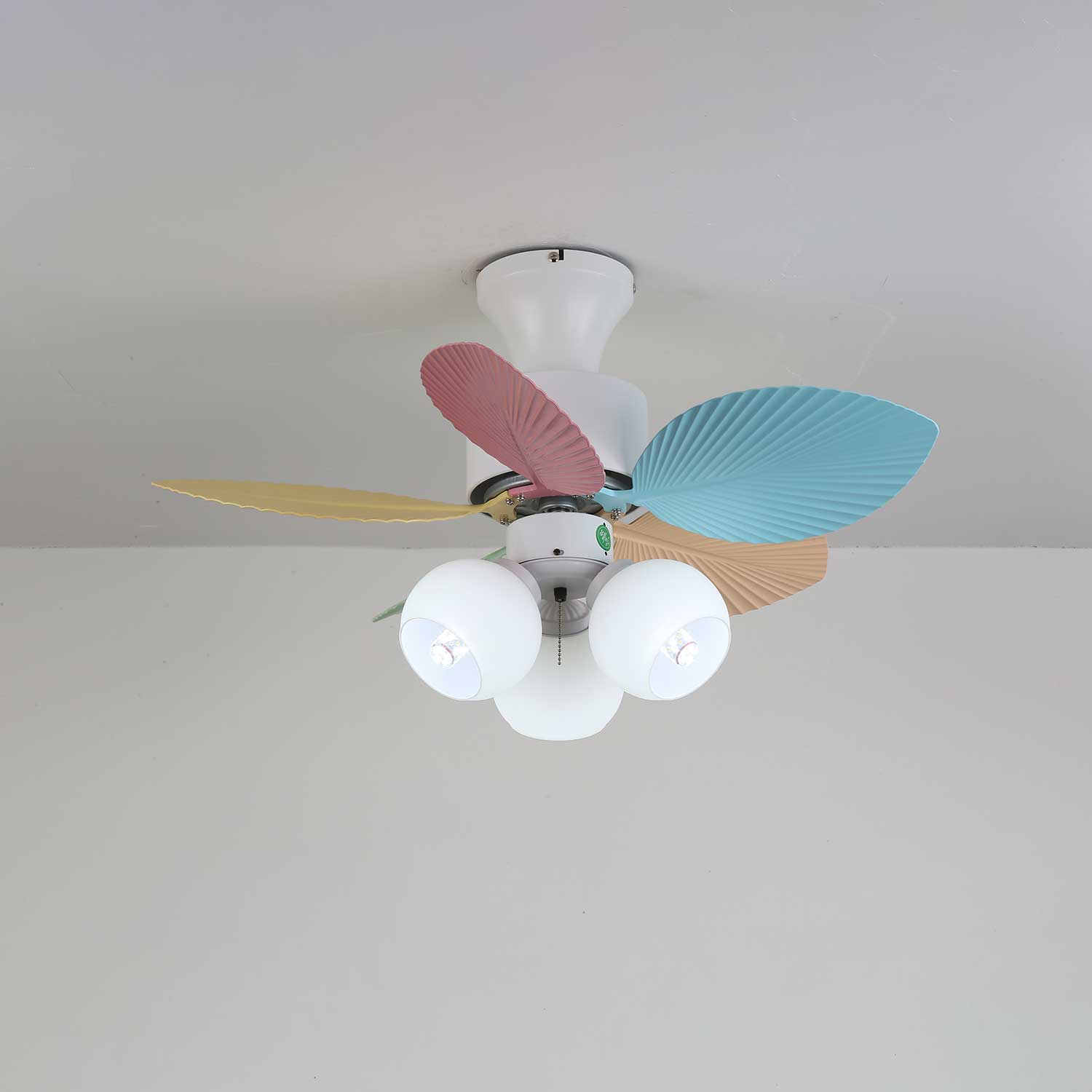 Liora Colorful Glass Ceiling Fan Light-Neutral Decor