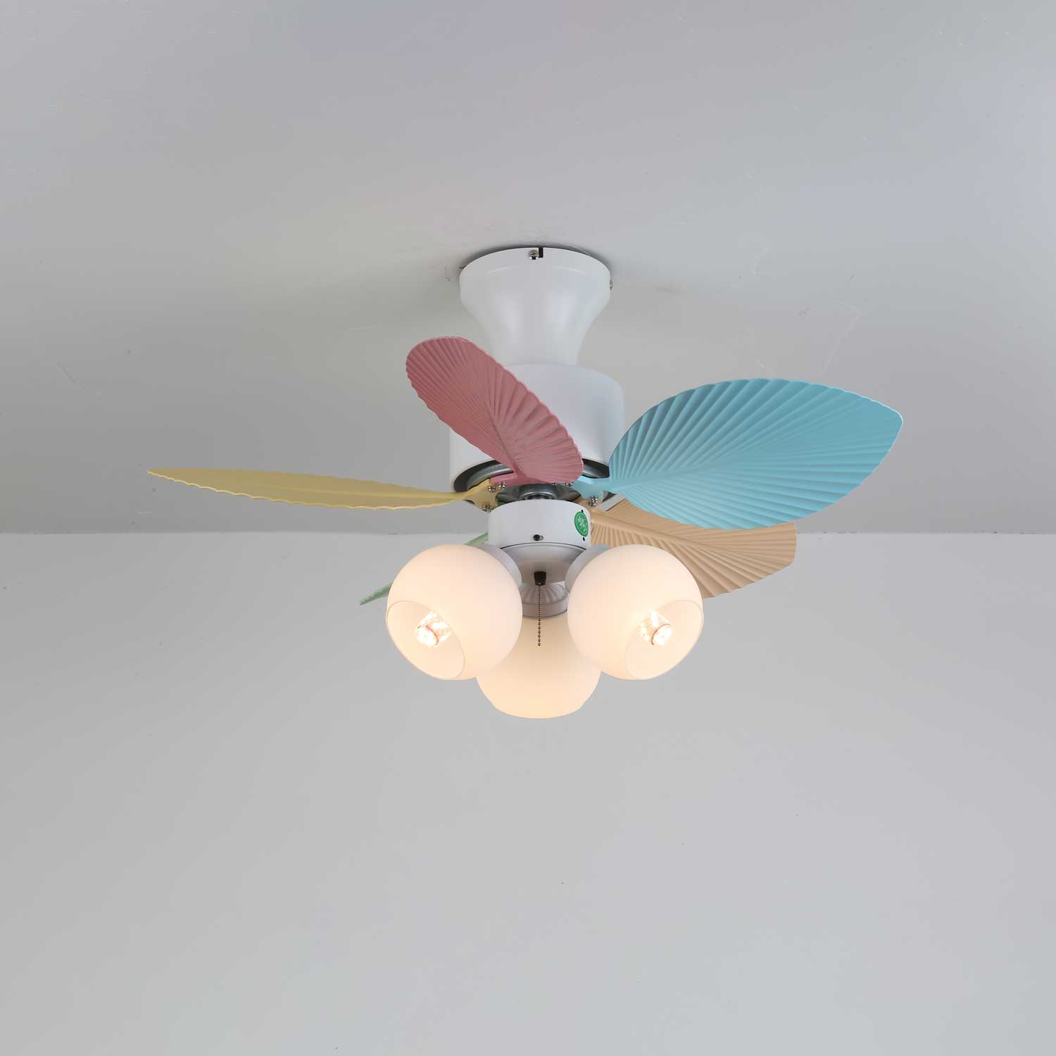 Liora Colorful Glass Ceiling Fan Light-Neutral Decor