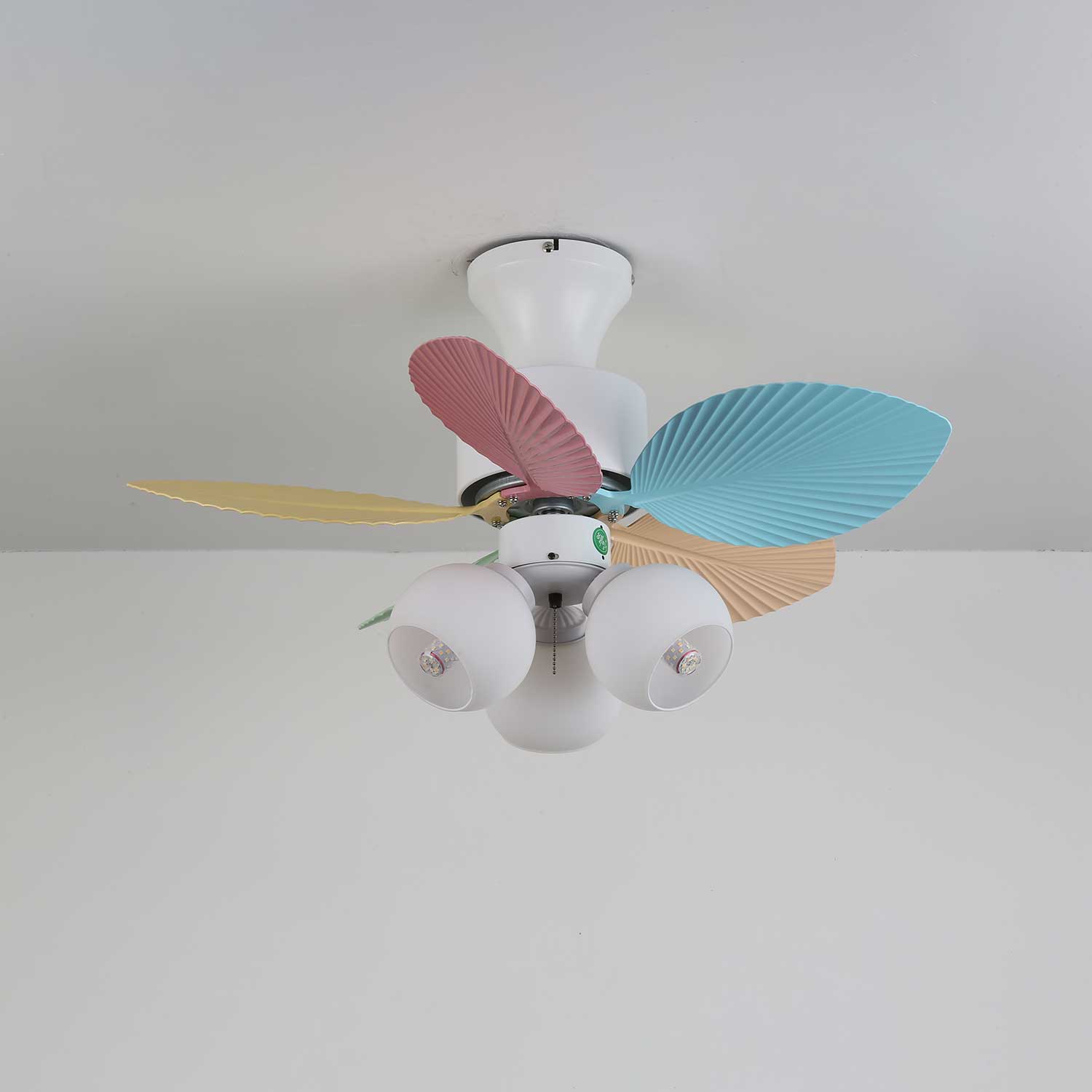 Liora Colorful Glass Ceiling Fan Light-Neutral Decor