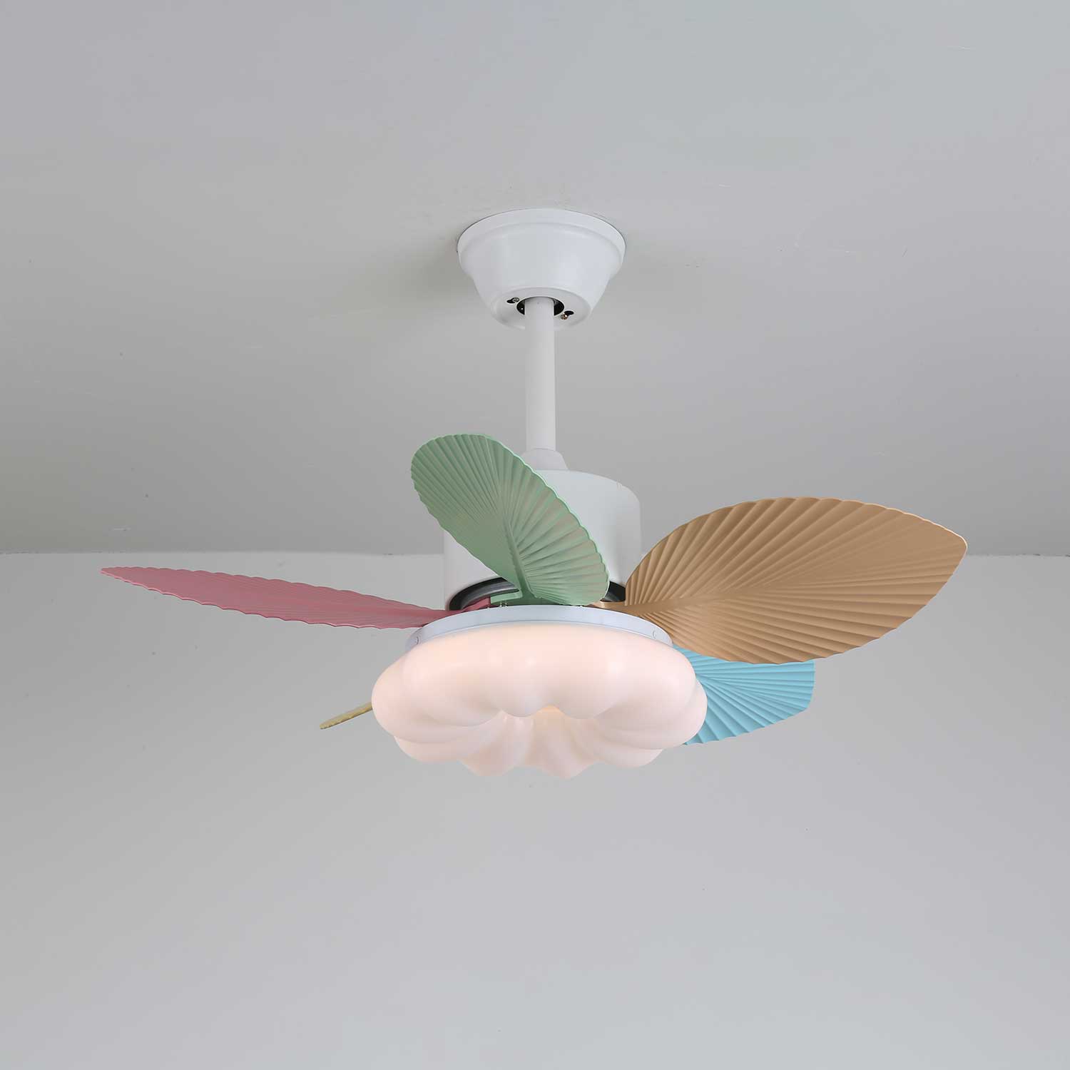 Liora Colorful Glass Ceiling Fan Light-Neutral Decor