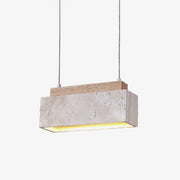 Ciraeila Rectangular Travertine Pendant Light-Neutral Decor