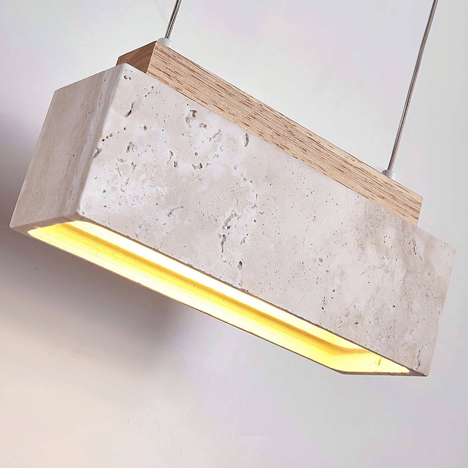 Ciraeila Rectangular Travertine Pendant Light-Neutral Decor