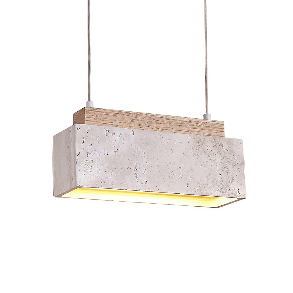 Ciraeila Rectangular Travertine Pendant Light-Neutral Decor