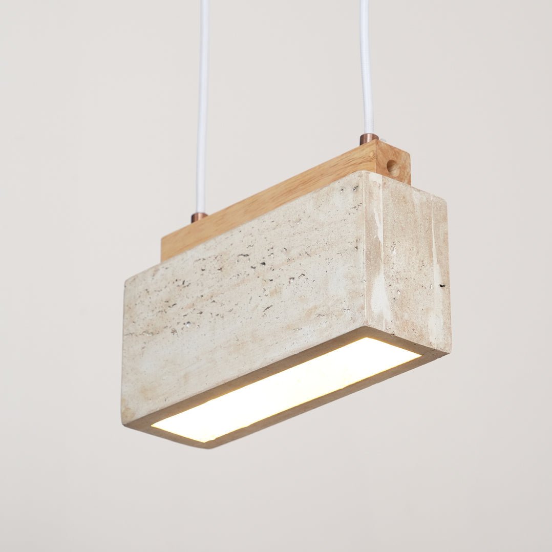 Ciraeila Rectangular Travertine Pendant Light-Neutral Decor