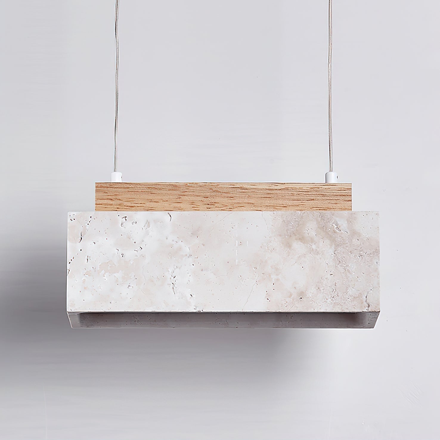 Ciraeila Rectangular Travertine Pendant Light-Neutral Decor