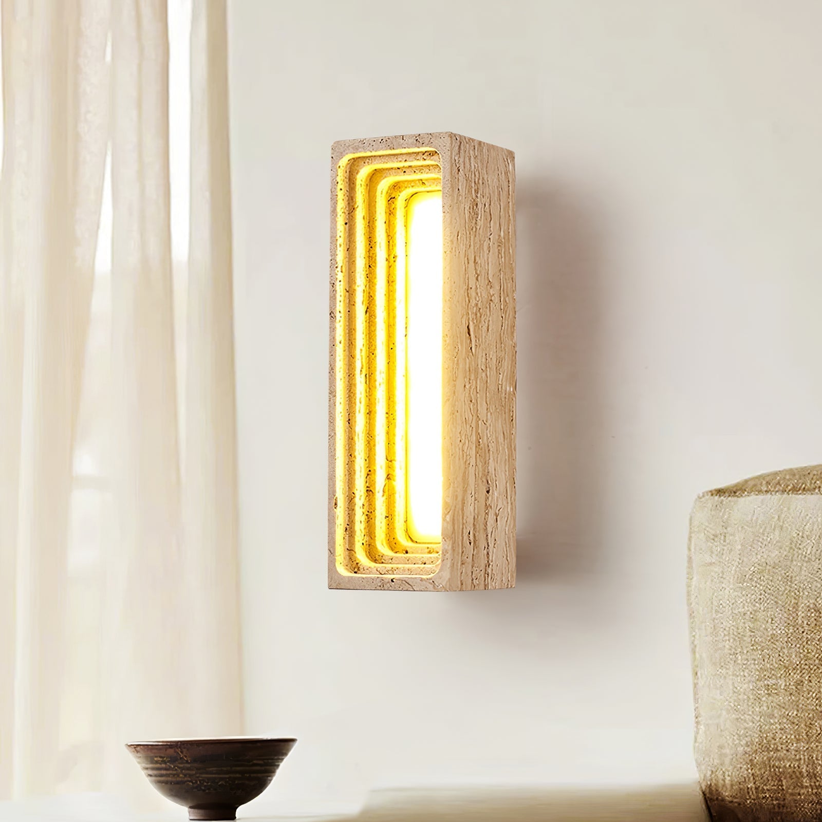 Atheila Travertine Wall Light-Neutral Decor