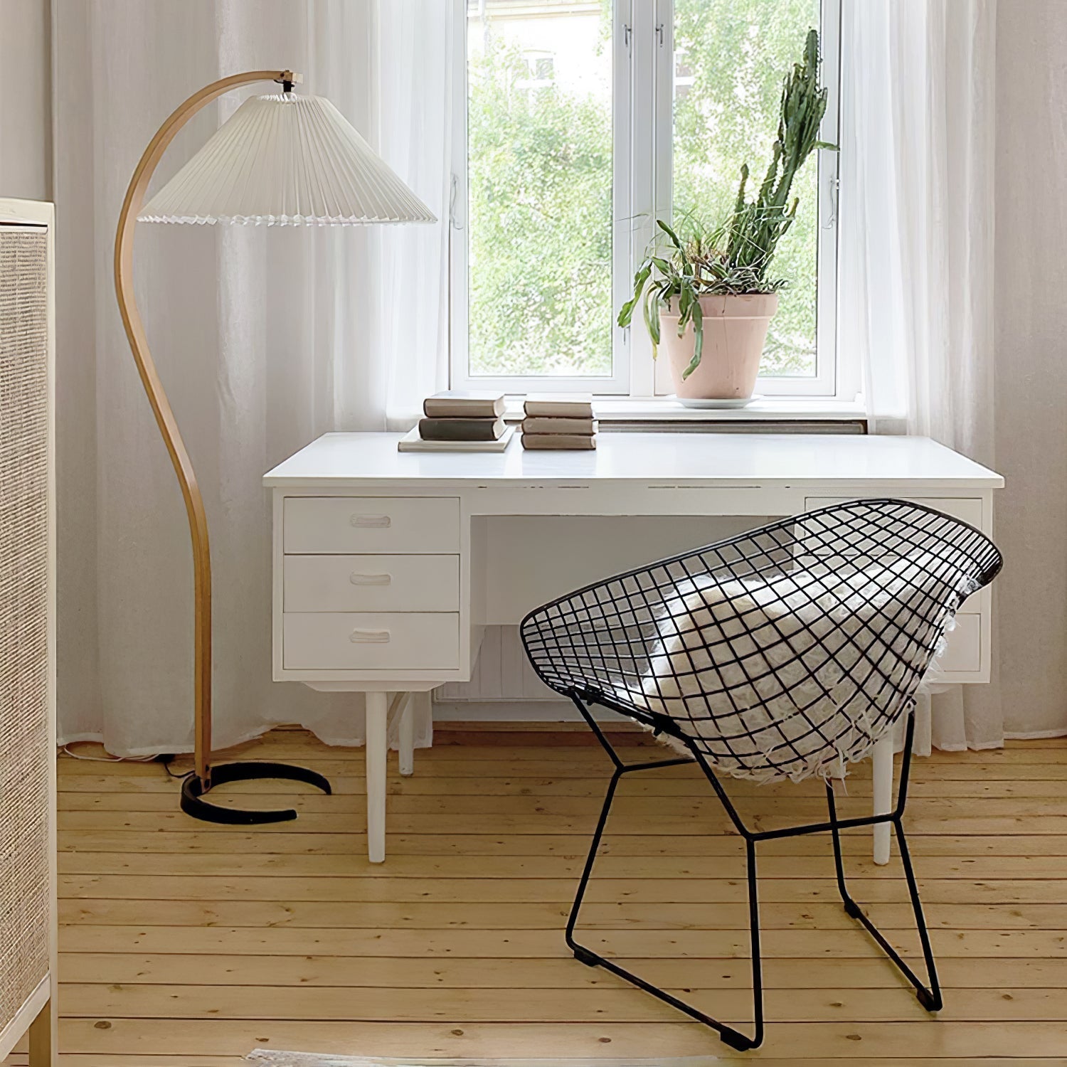 Viaro Wood Floor Lamp-Neutral Decor
