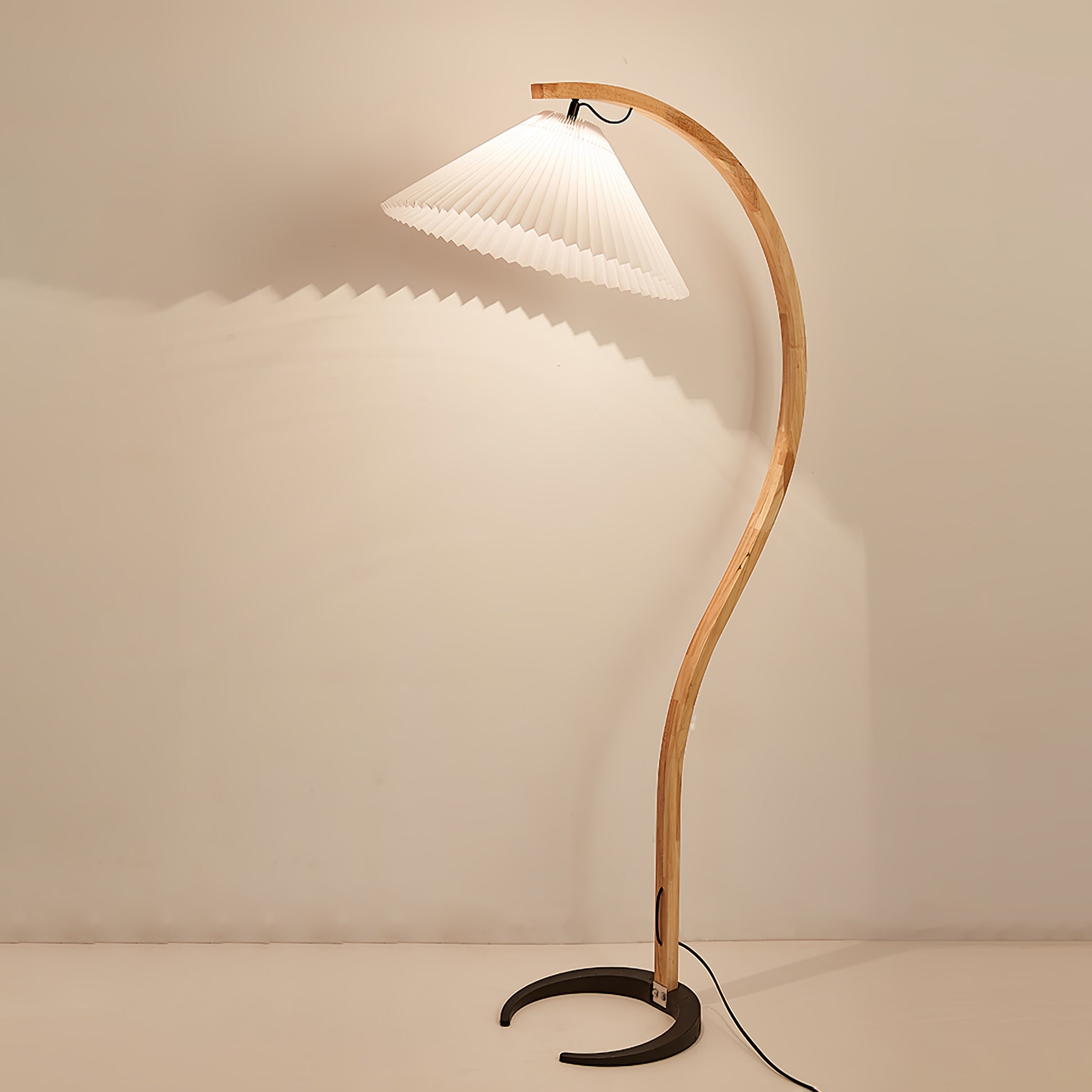 Viaro Wood Floor Lamp-Neutral Decor