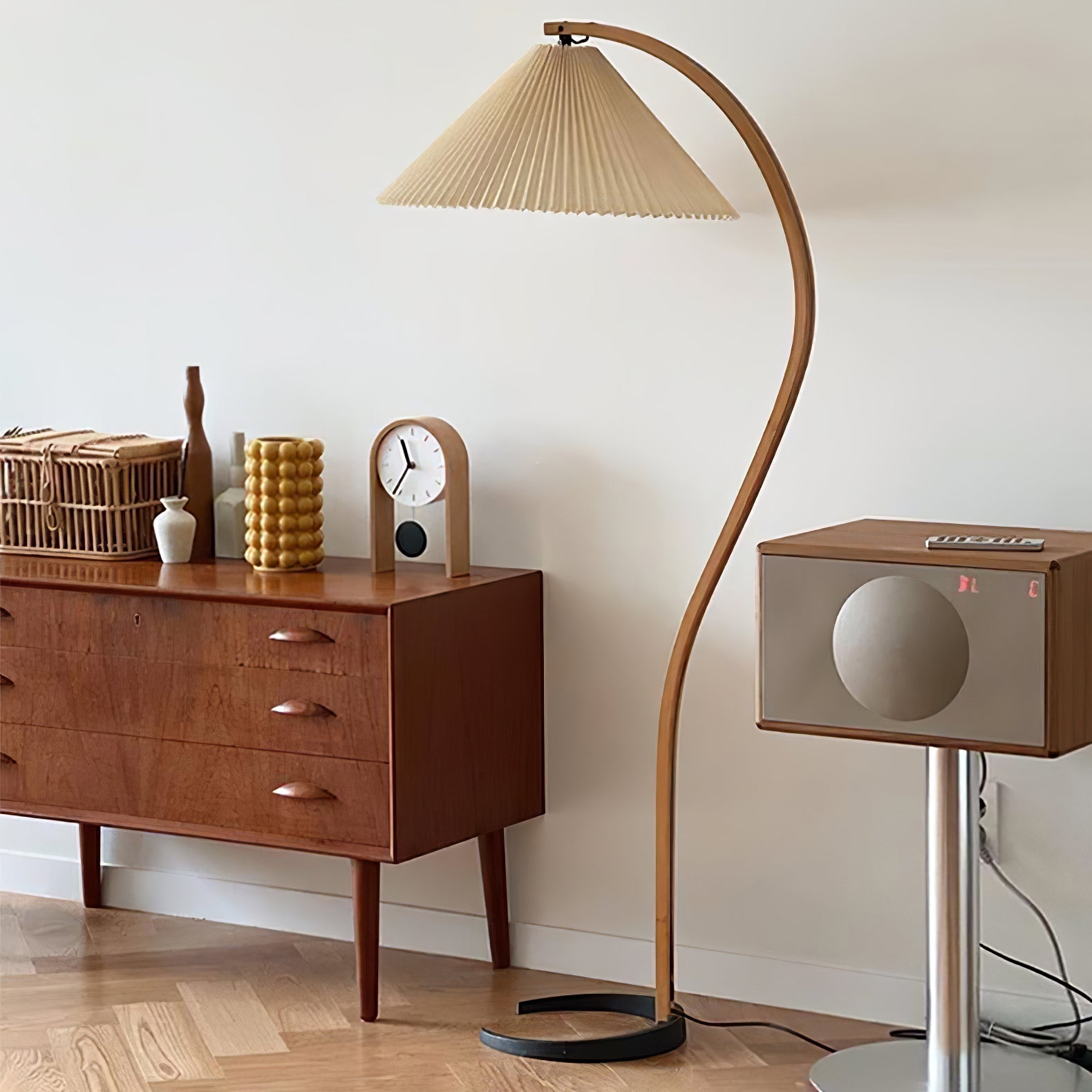 Viaro Wood Floor Lamp-Neutral Decor