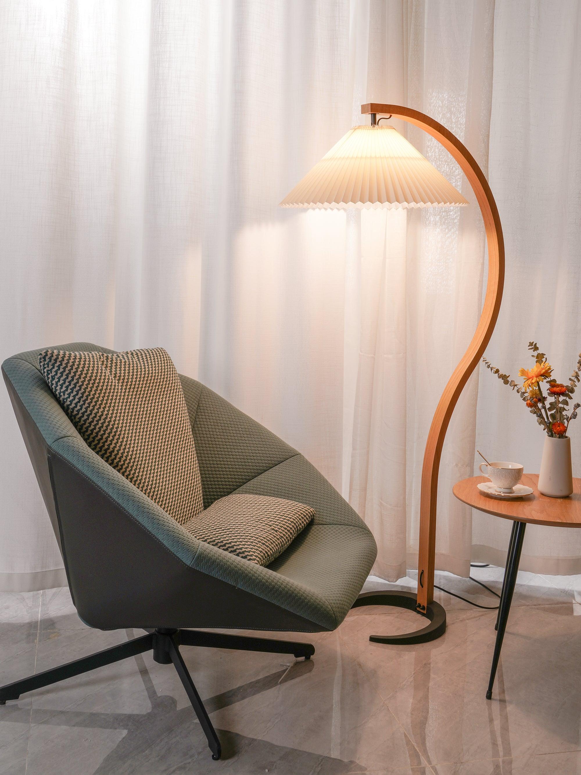Viaro Wood Floor Lamp-Neutral Decor