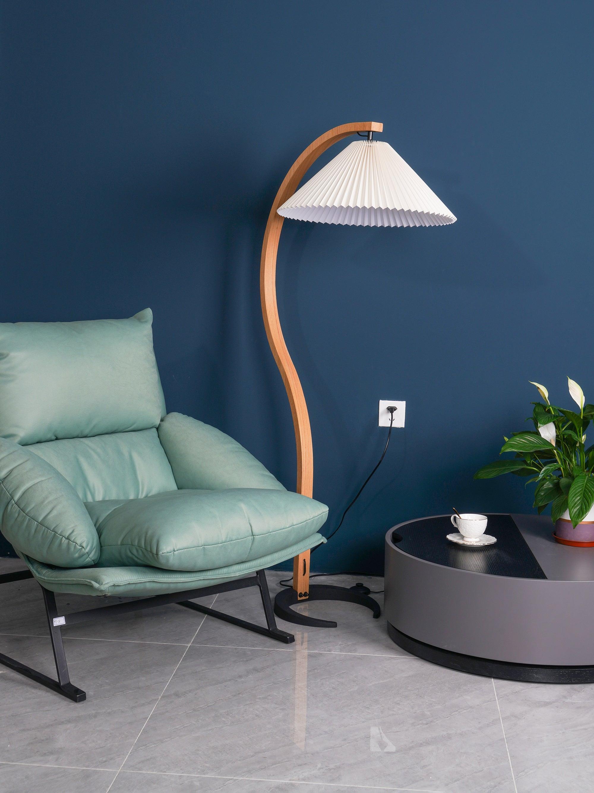 Viaro Wood Floor Lamp-Neutral Decor