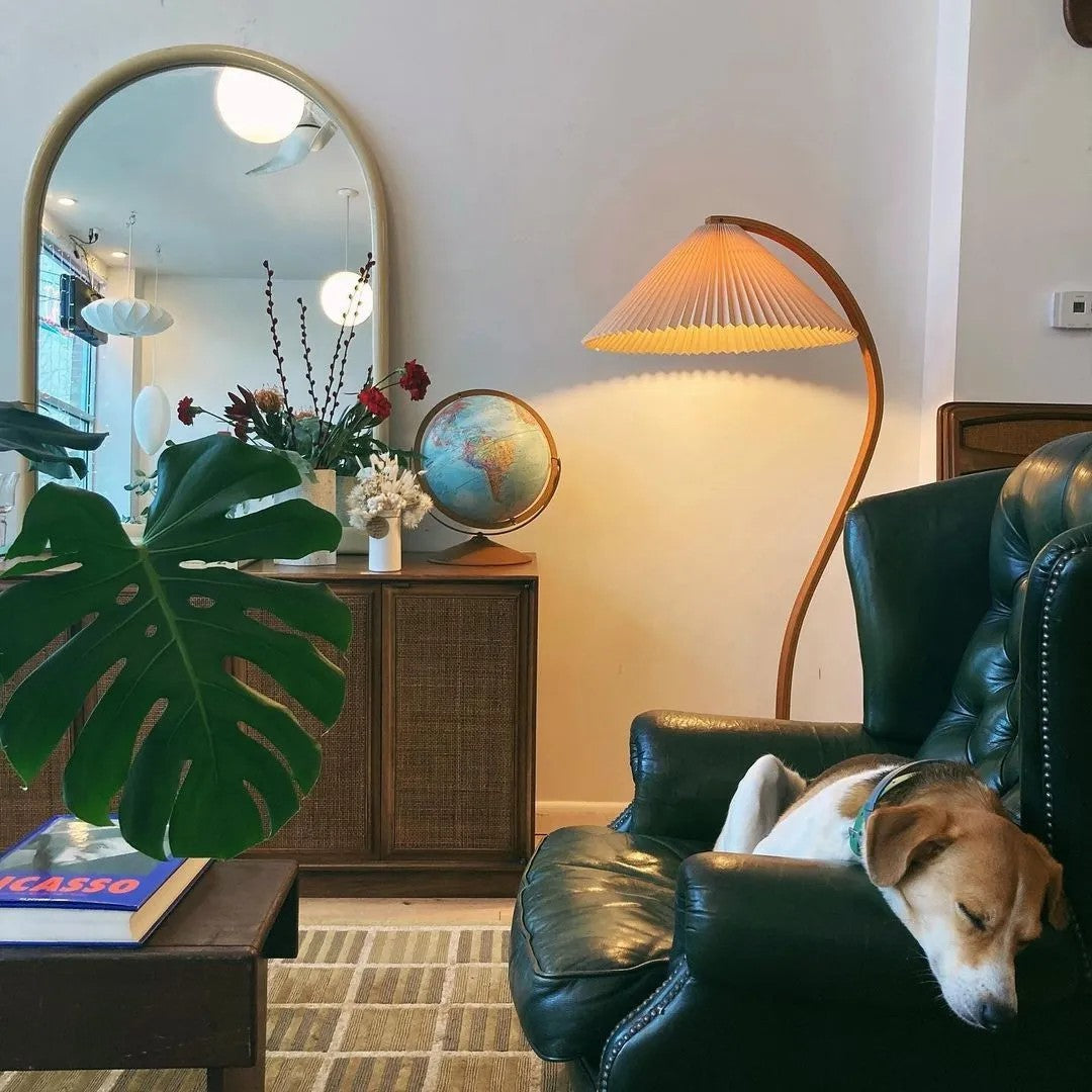 Viaro Wood Floor Lamp-Neutral Decor