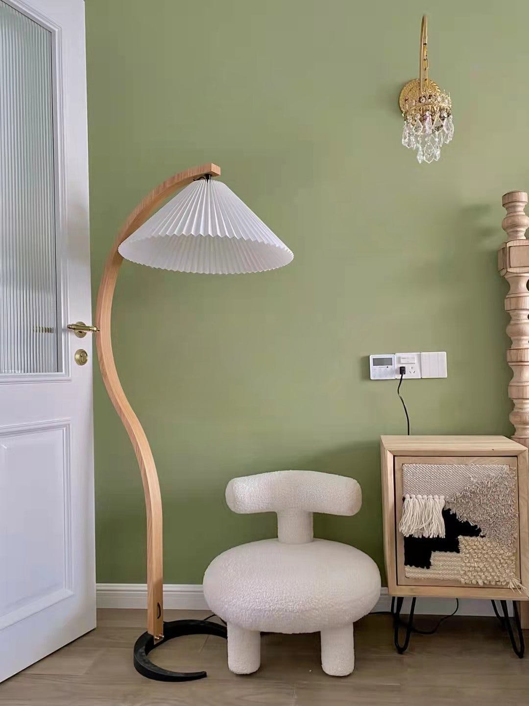 Viaro Wood Floor Lamp-Neutral Decor