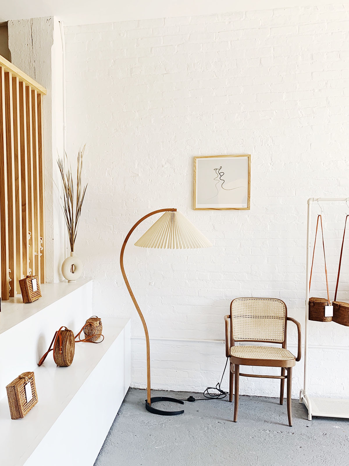 Viaro Wood Floor Lamp-Neutral Decor