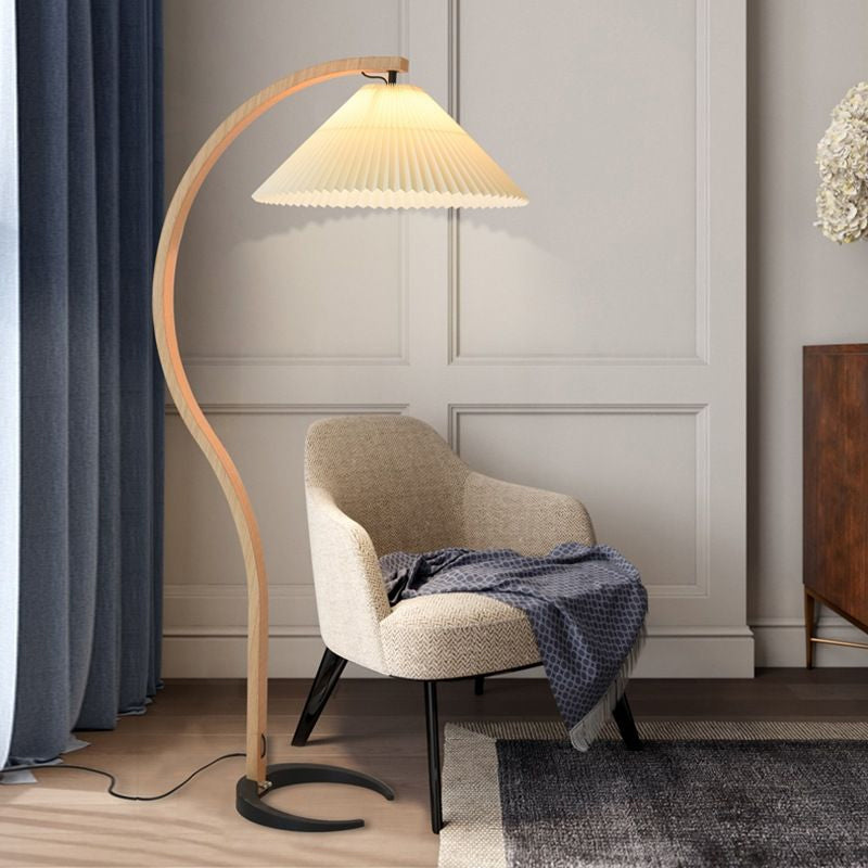 Viaro Wood Floor Lamp-Neutral Decor