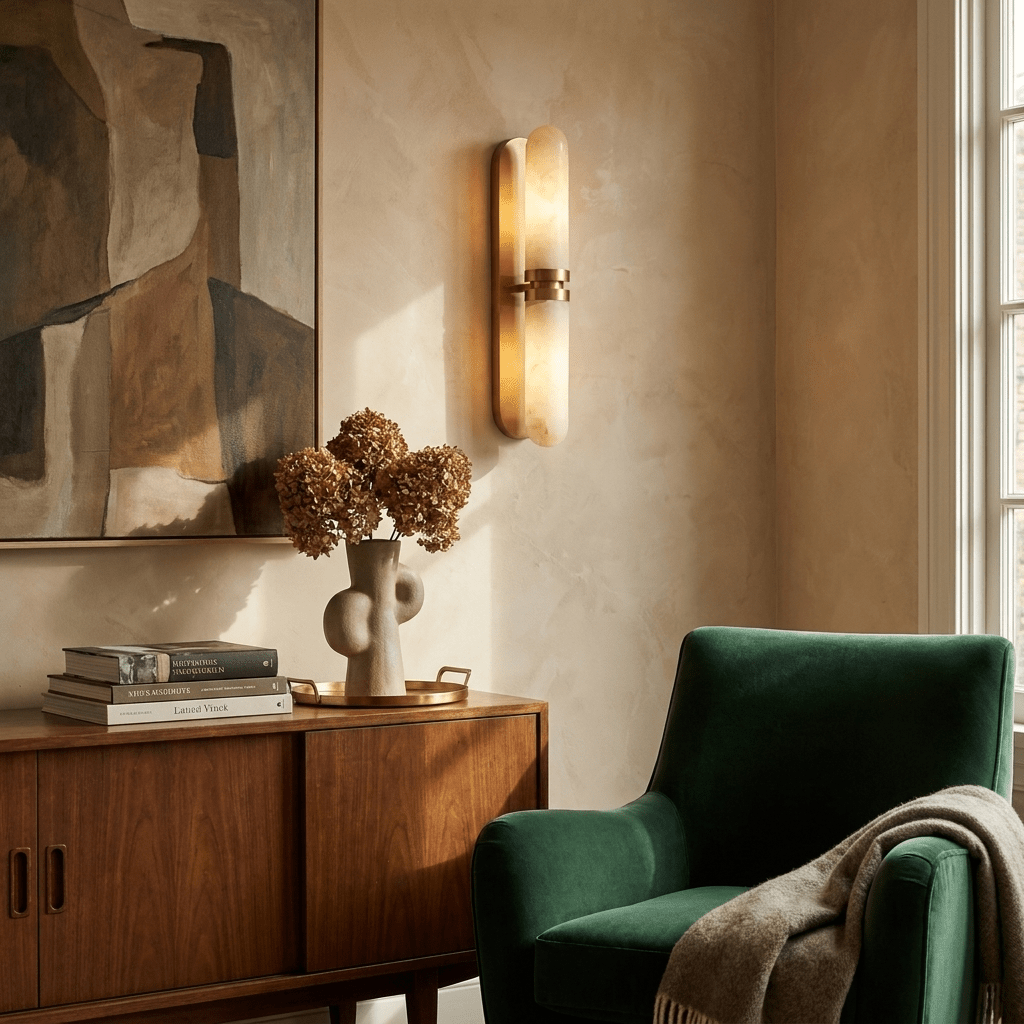 Capsula Alabaster Wall Sconce-Neutral Decor