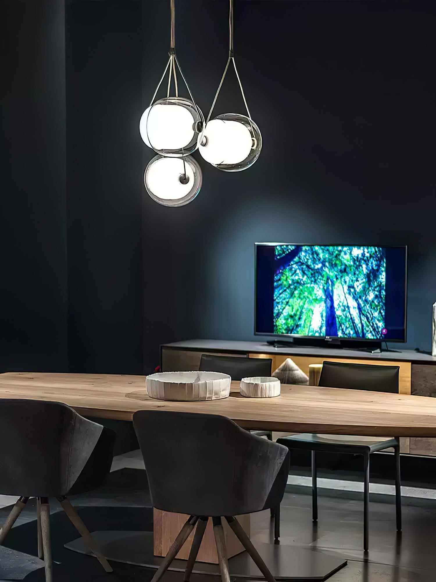 Ovexa Contemporary Glass Pendant Light-Neutral Decor