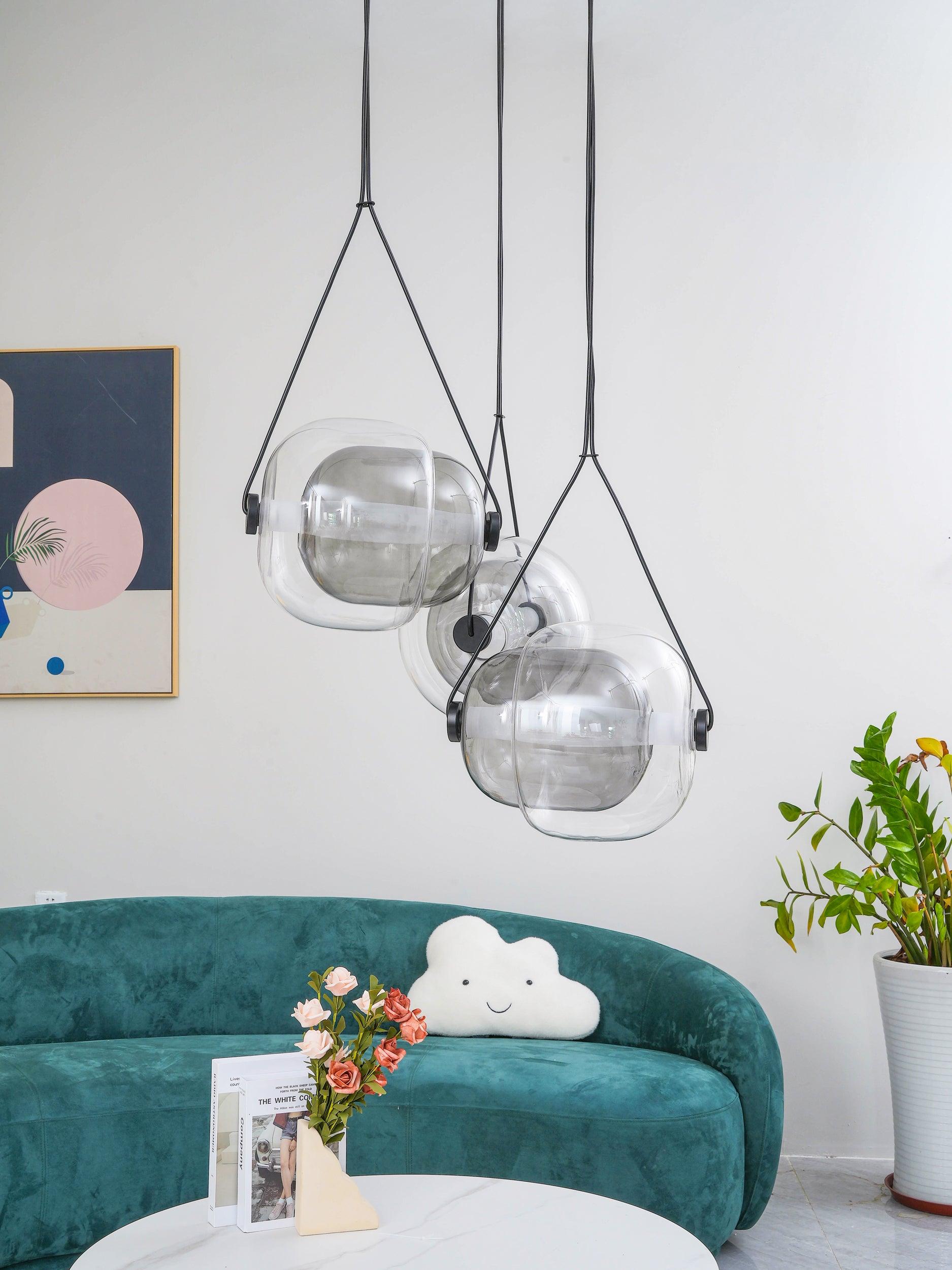 Ovexa Contemporary Glass Pendant Light-Neutral Decor