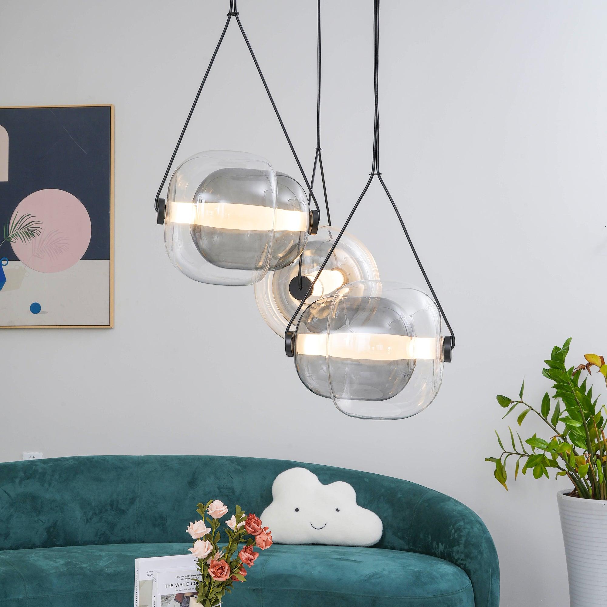 Ovexa Contemporary Glass Pendant Light-Neutral Decor