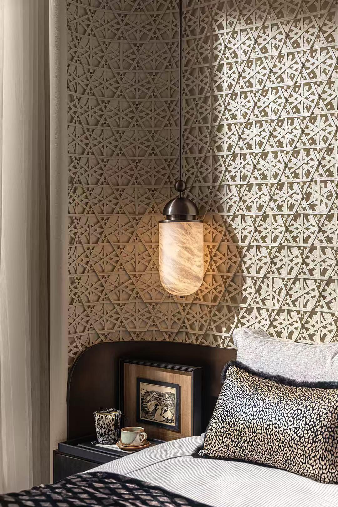Capsule Alabaster Pendant Lamp-Neutral Decor