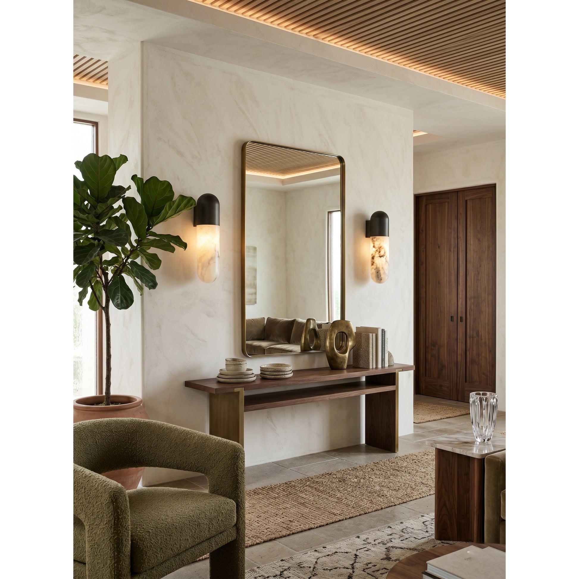 Capsule Alabaster Wall Lamp with a clean white finish.