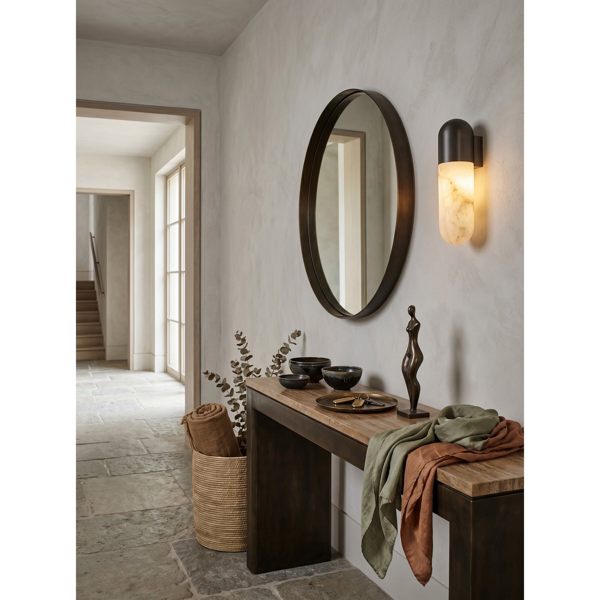 The wall lamp installed in a modern living room.
