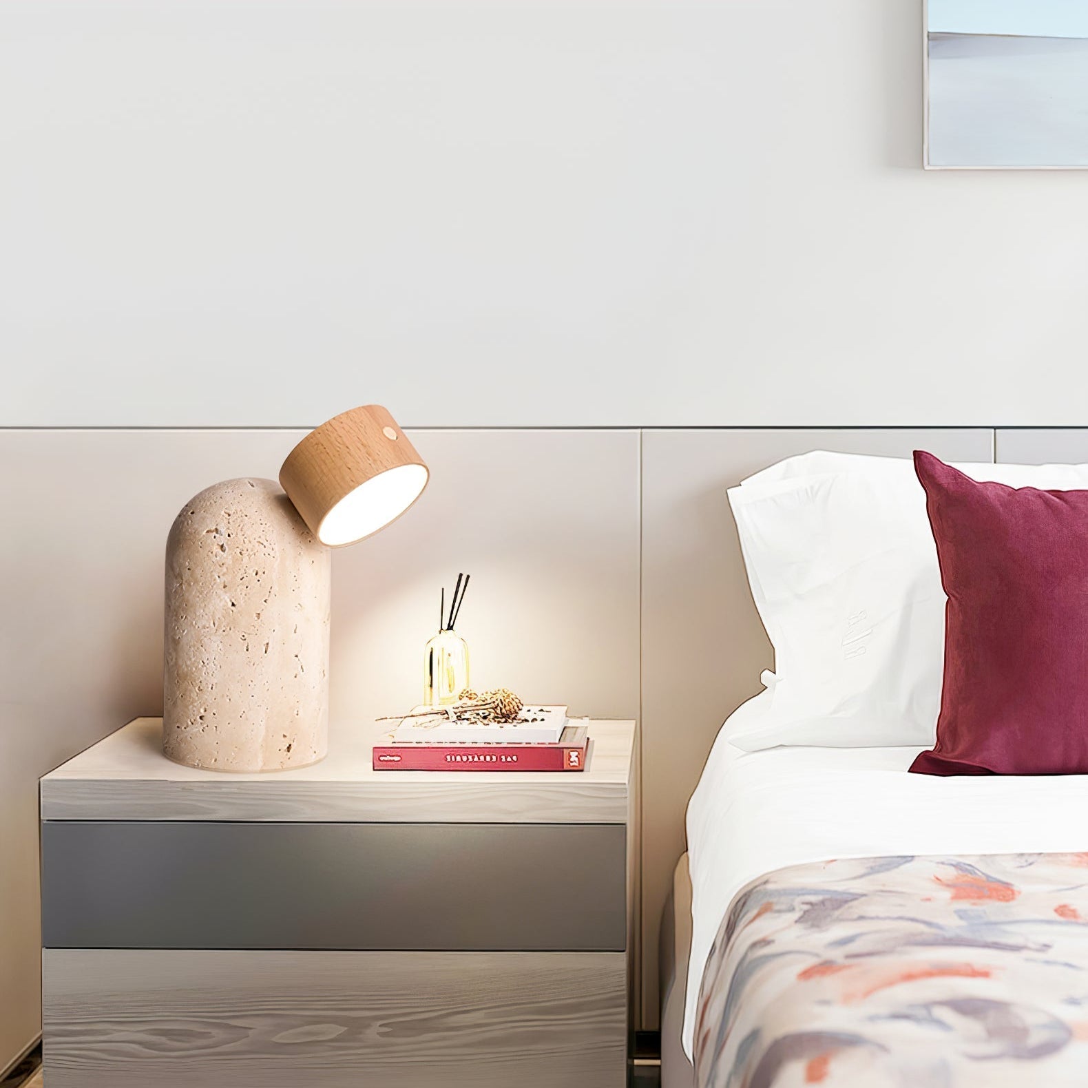 Yorvik Stone Table Lamp-Neutral Decor