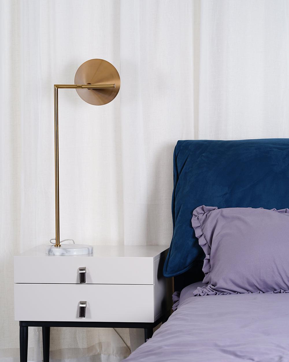 Glowen Marble Industrial Table Lamp-Neutral Decor