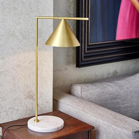 Glowen Marble Industrial Table Lamp-Neutral Decor