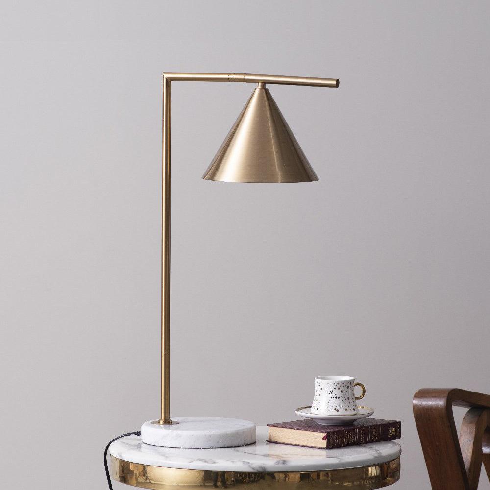 Glowen Marble Industrial Table Lamp-Neutral Decor