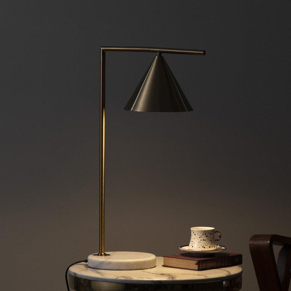 Glowen Marble Industrial Table Lamp-Neutral Decor