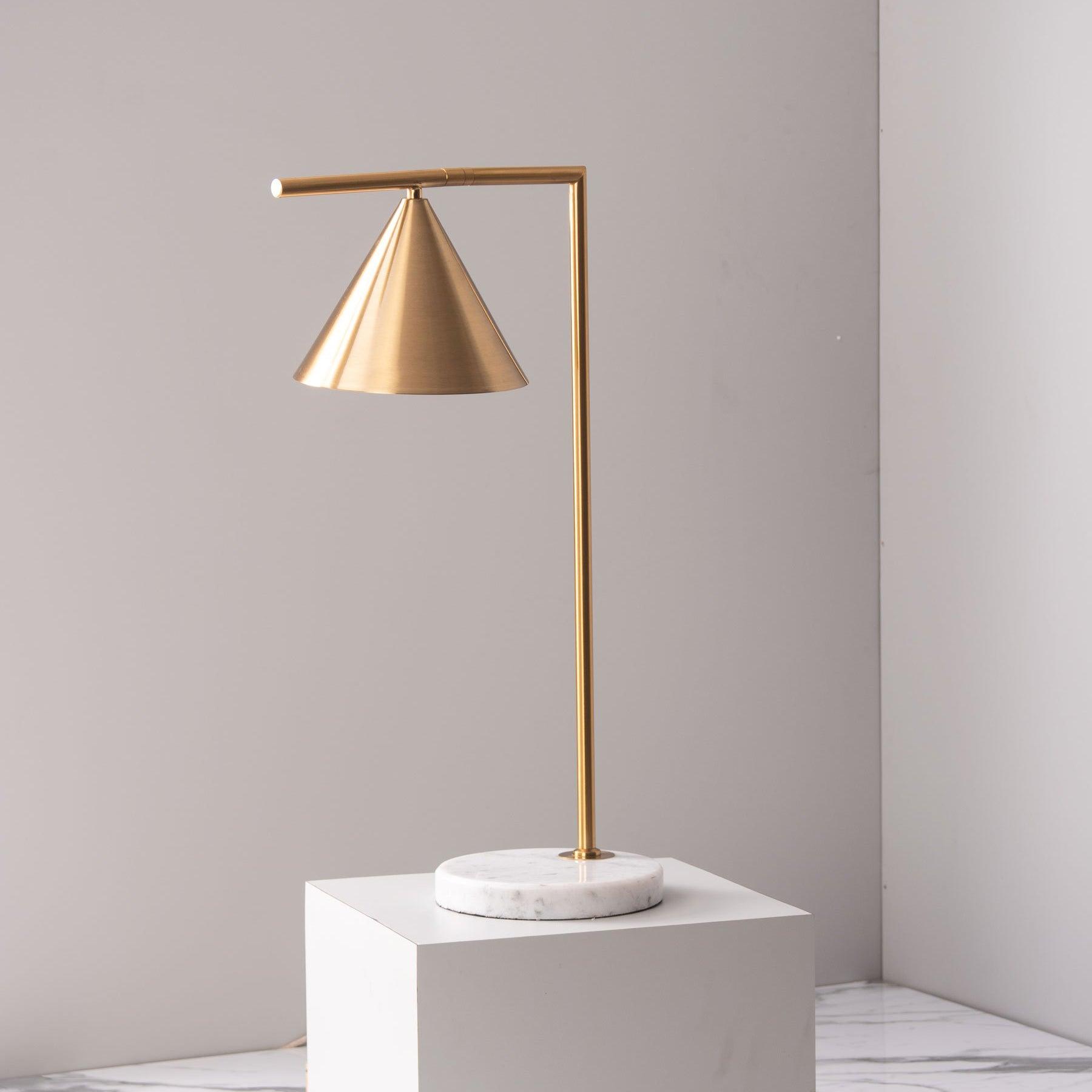 Glowen Marble Industrial Table Lamp-Neutral Decor