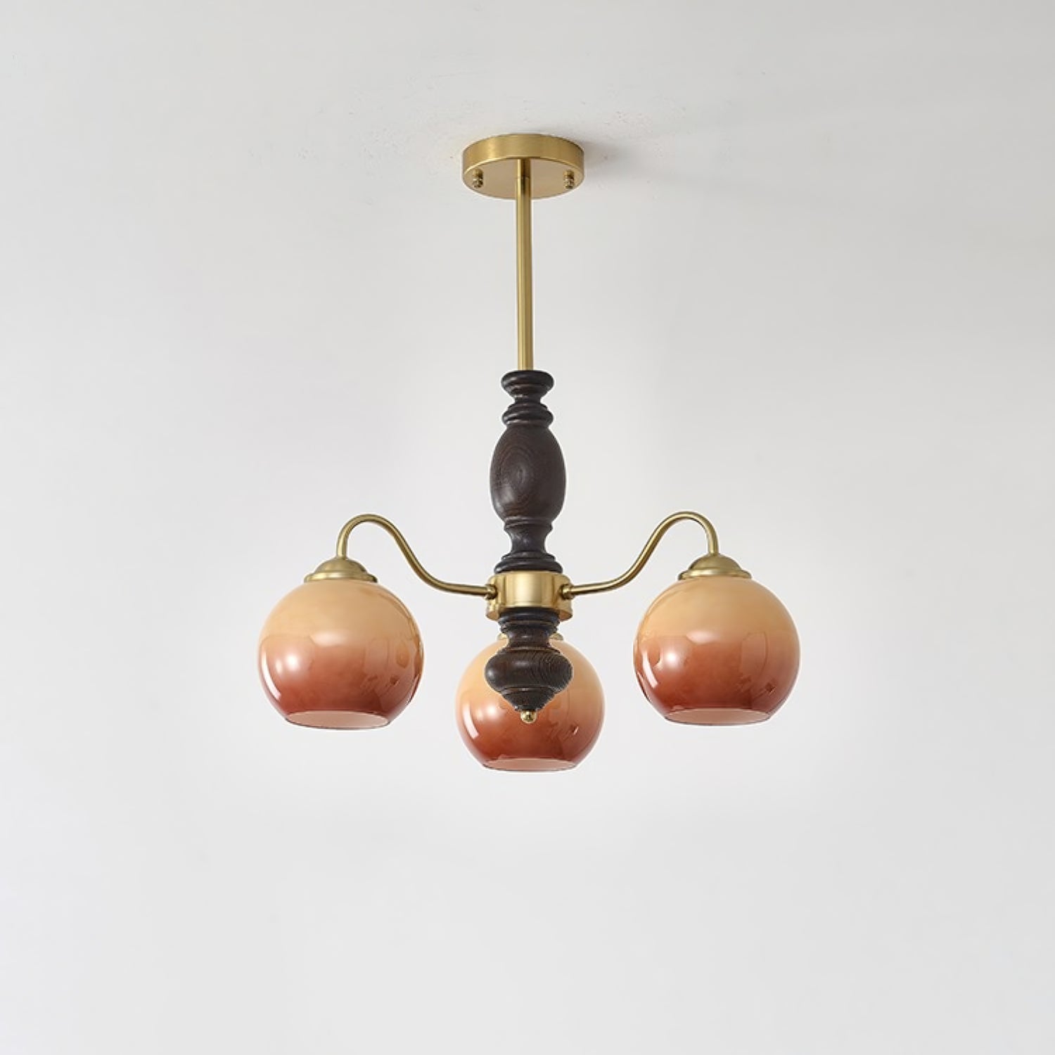 Aurora Chandelier Caramel Orb Curved Arm-Neutral Decor