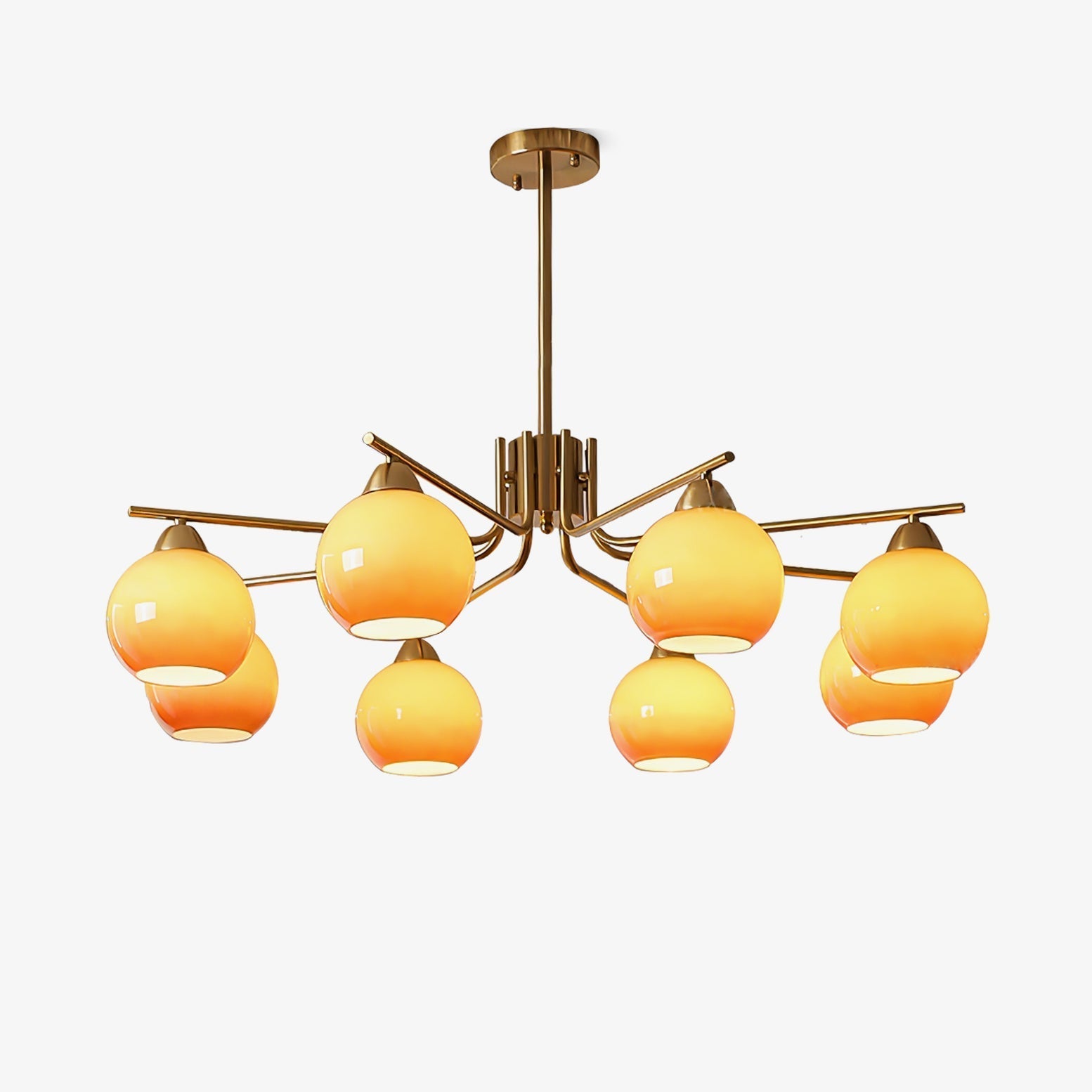 Lustra Chandelier Brass Caramel Globe Minimalist-Neutral Decor