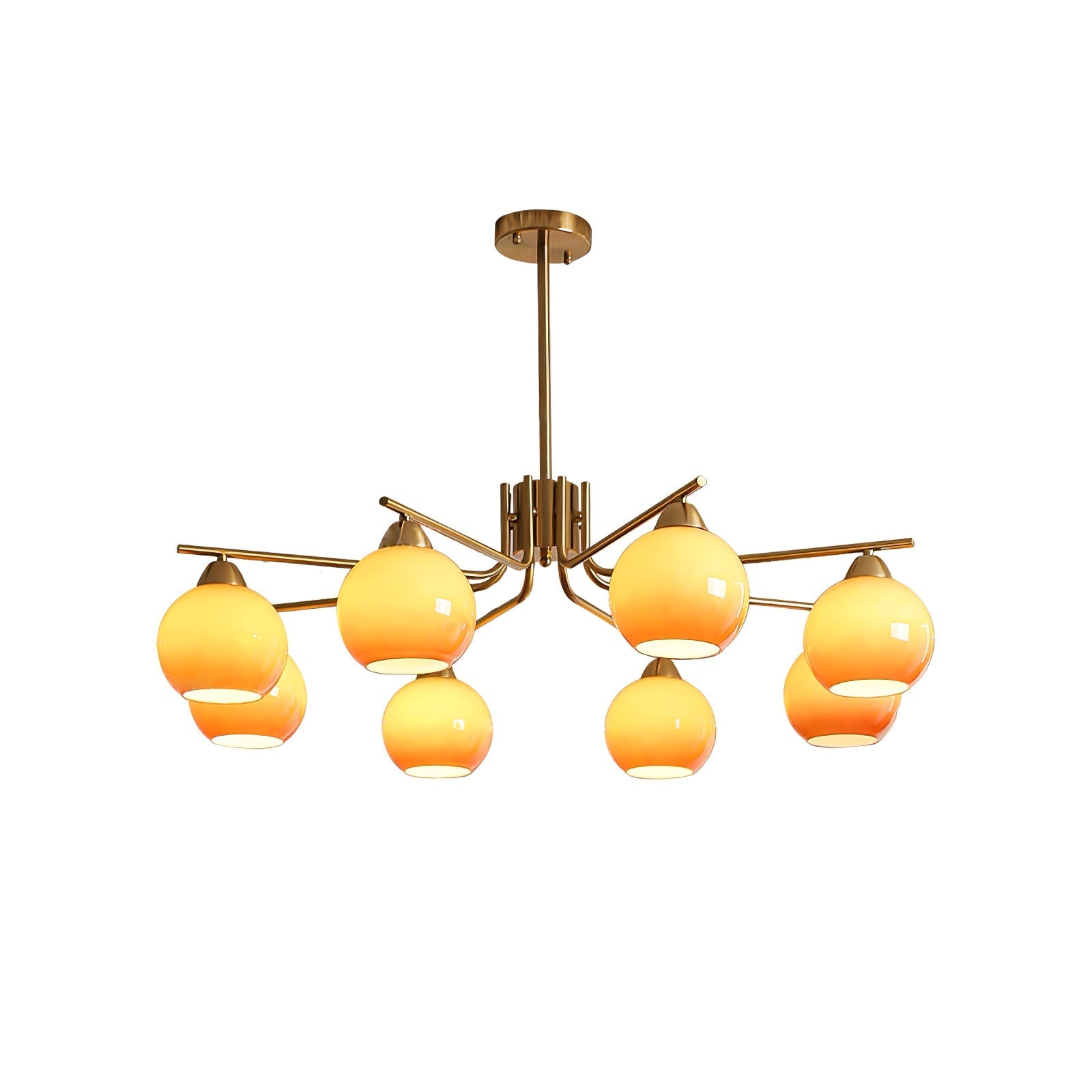 Lustra Chandelier Brass Caramel Globe Minimalist-Neutral Decor