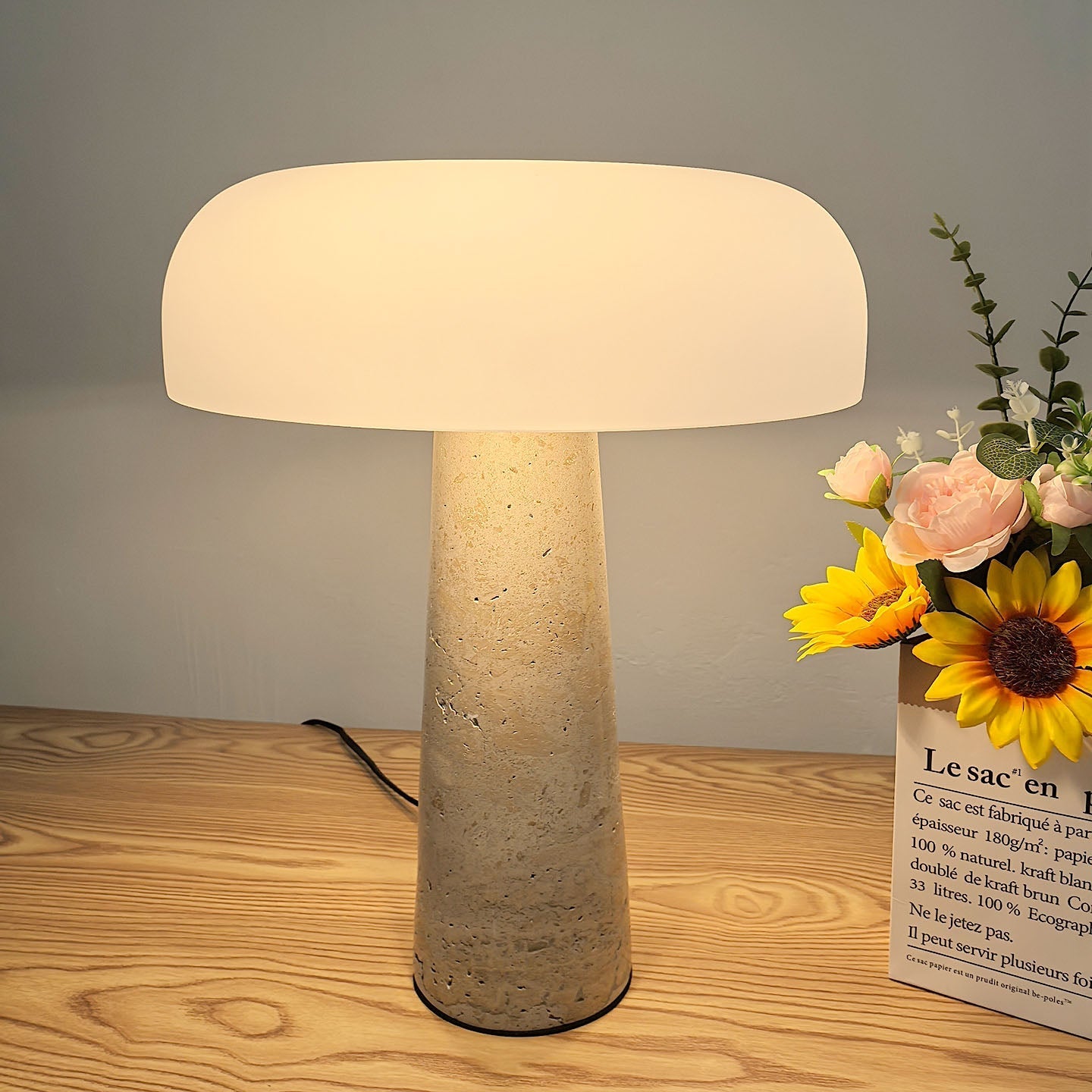 The white version of the Carla Table Lamp.