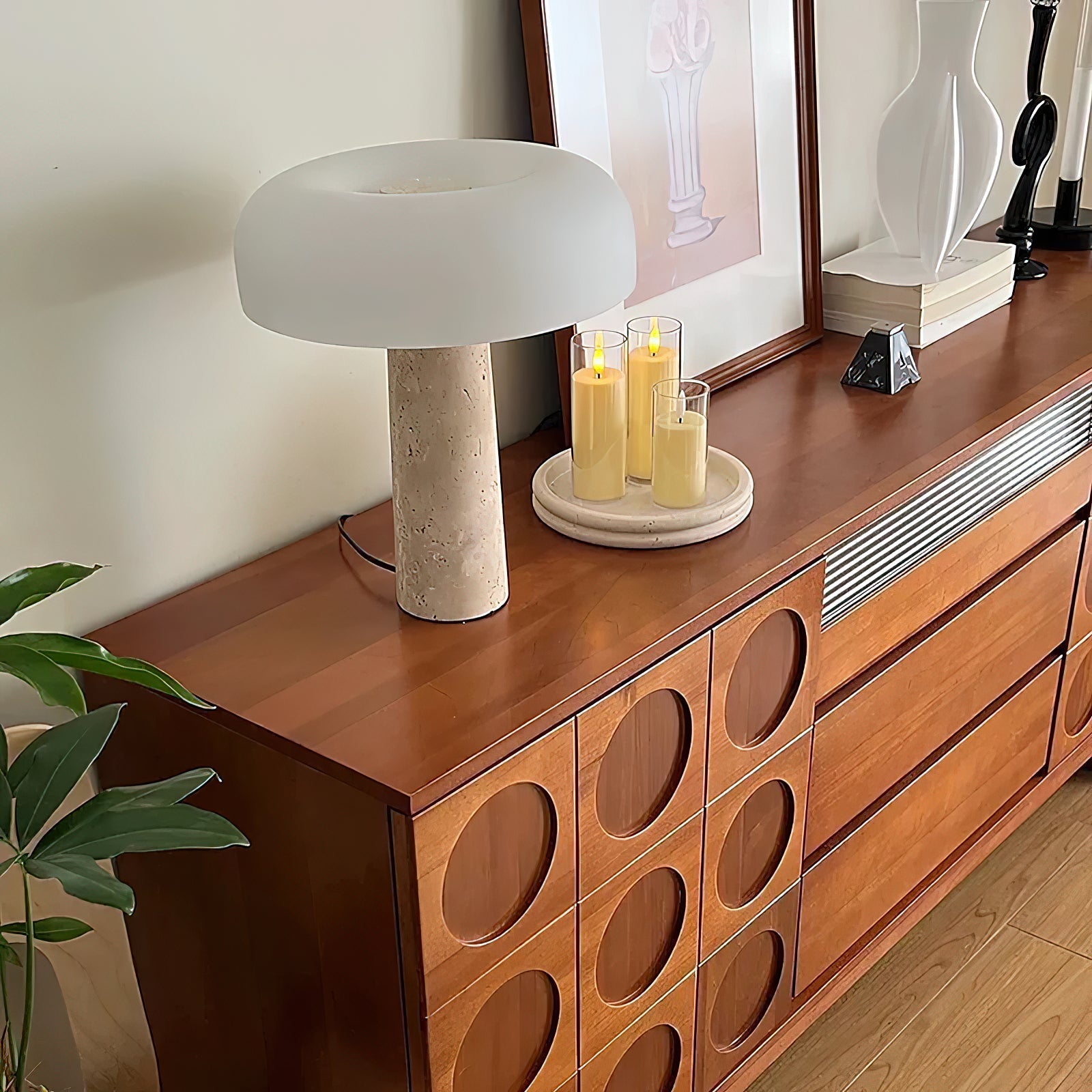 The Carla Table Lamp in a contemporary living room.