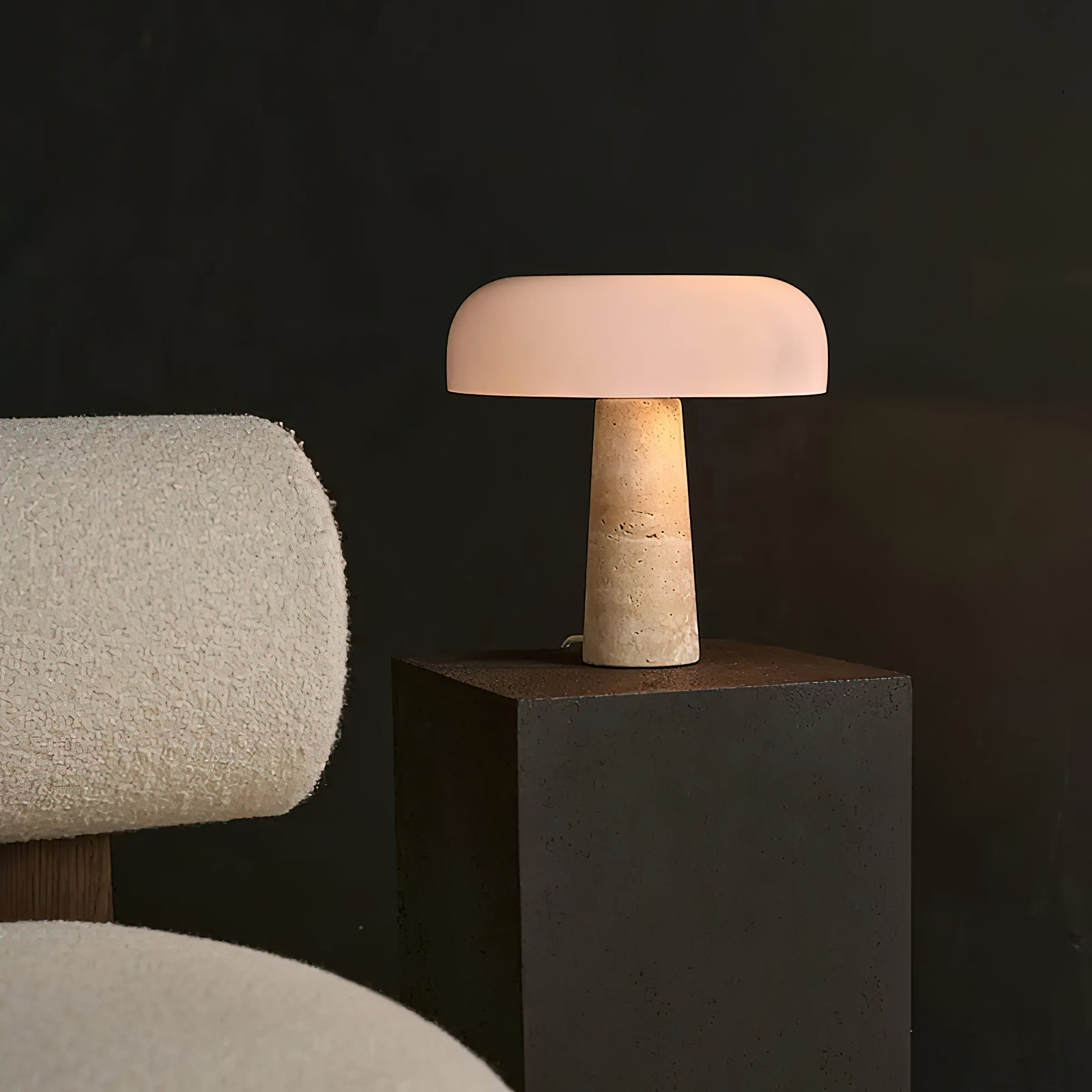 Angled view of the Carla Table Lamp.